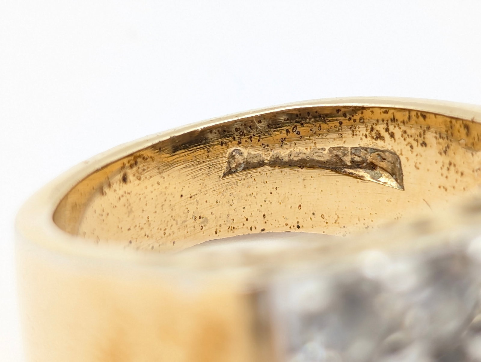 Gold tone Square Custer Gem Ring - 6
