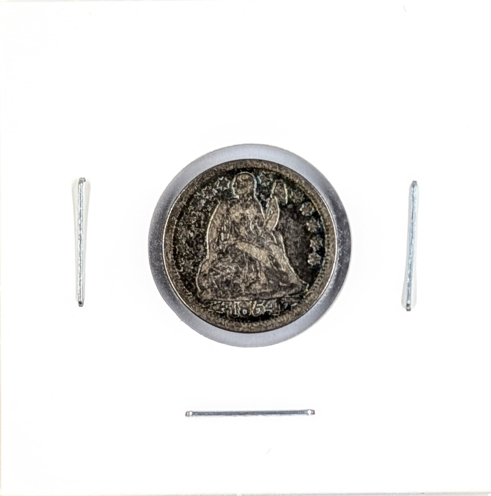 1854 Silver Seated Liberty Dime- Toned - 3