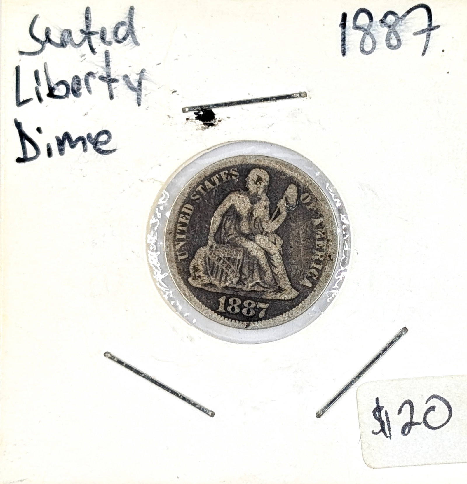 1887 Silver Seated Liberty Dime: Silver