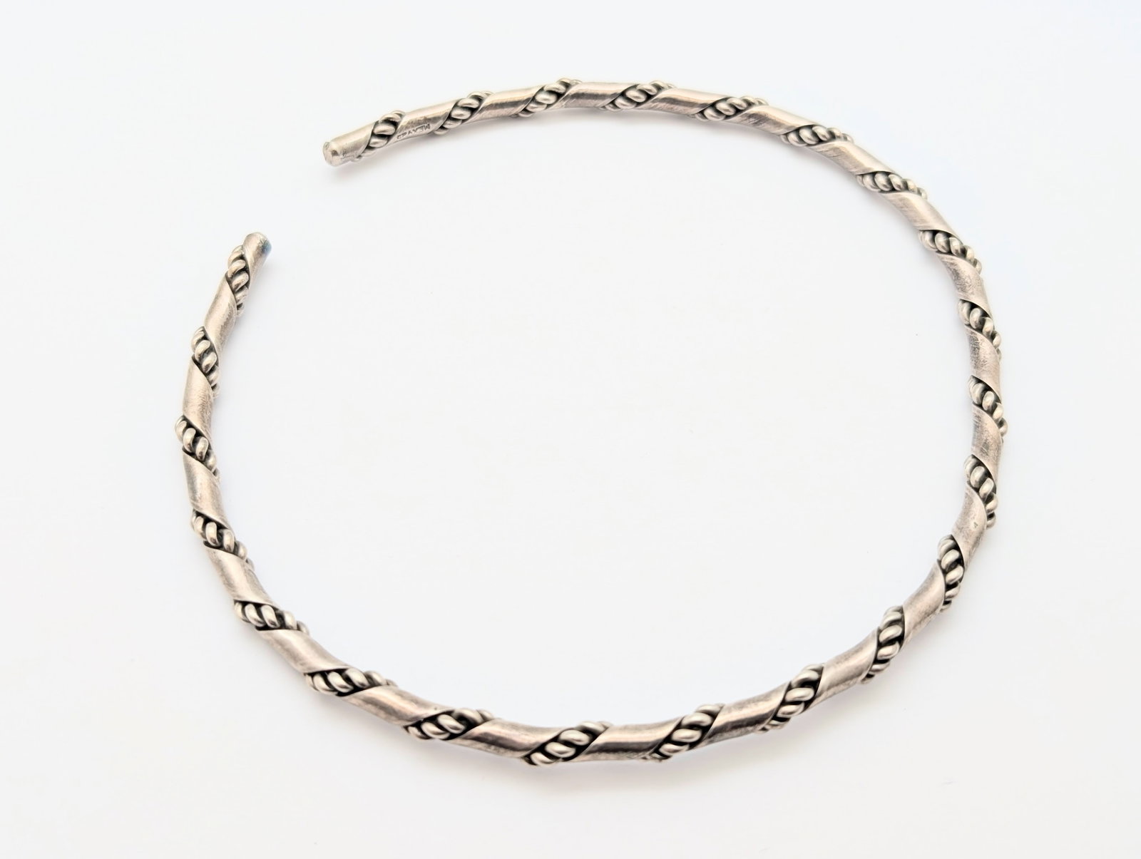 Mexican Sterling Silver Twisted Choker Necklace (1 of 5)