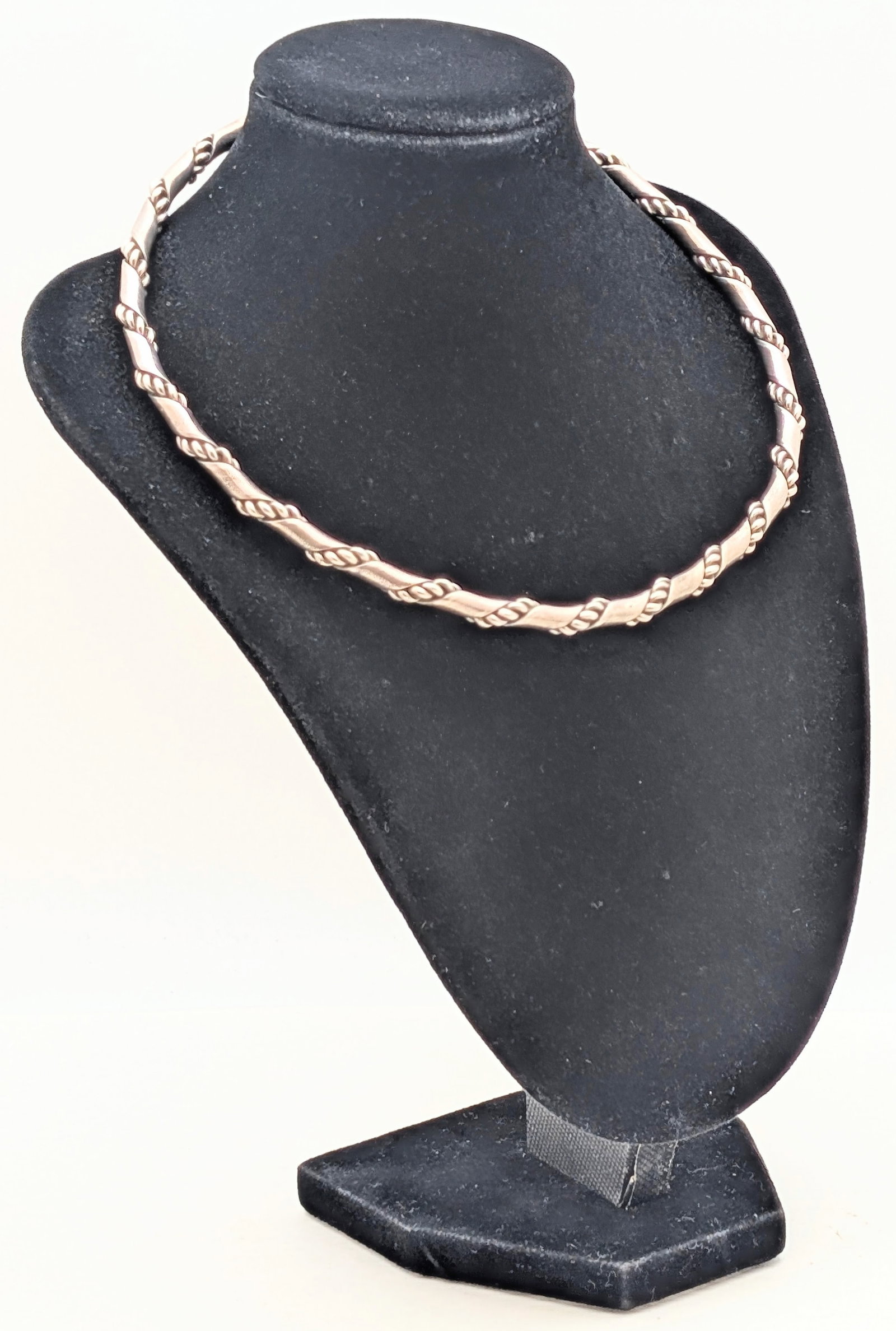 Mexican Sterling Silver Twisted Choker Necklace - 2