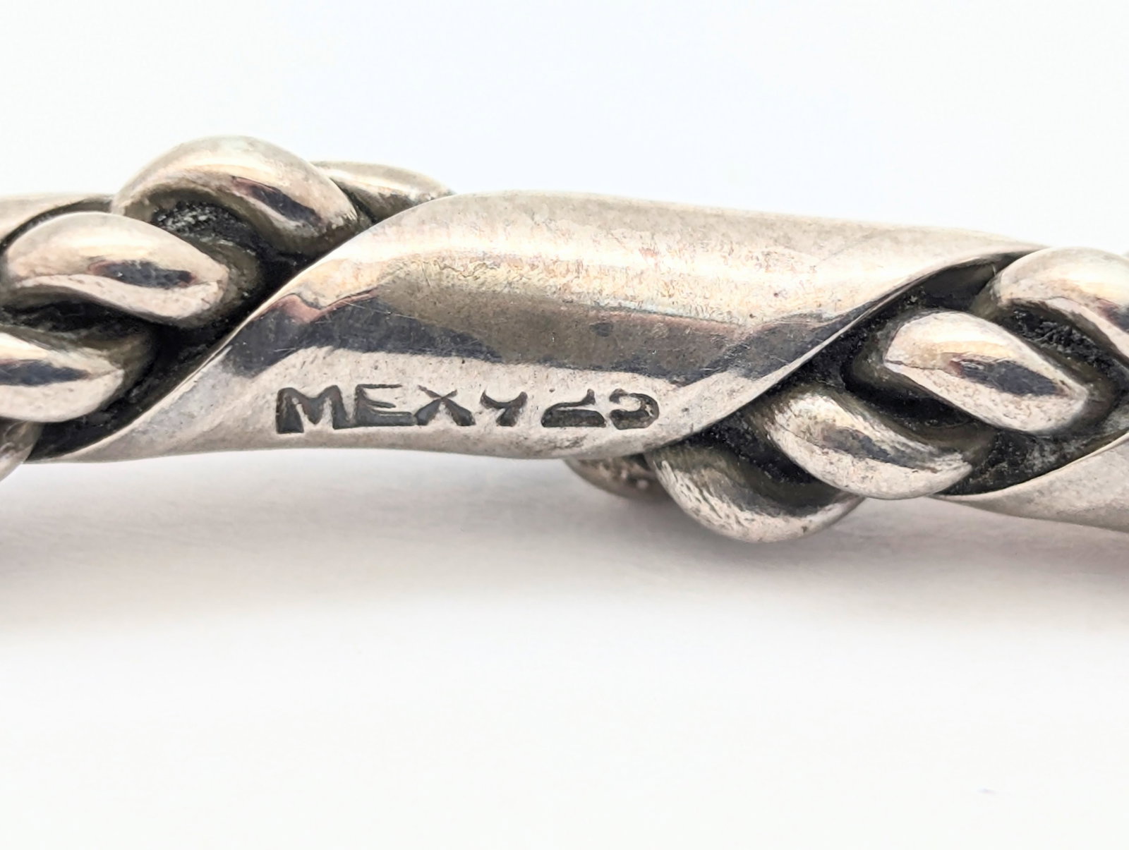 Mexican Sterling Silver Twisted Choker Necklace - 4