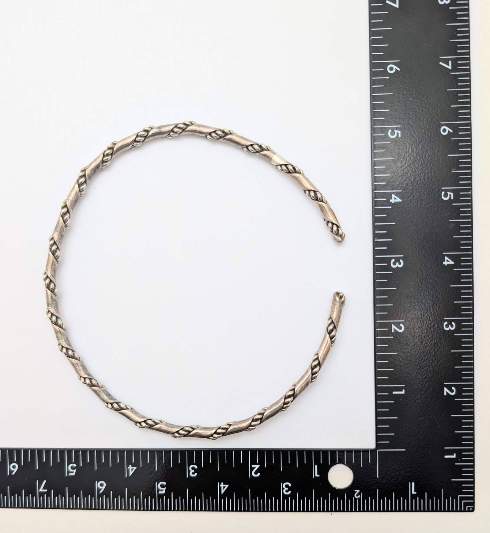 Mexican Sterling Silver Twisted Choker Necklace - 5