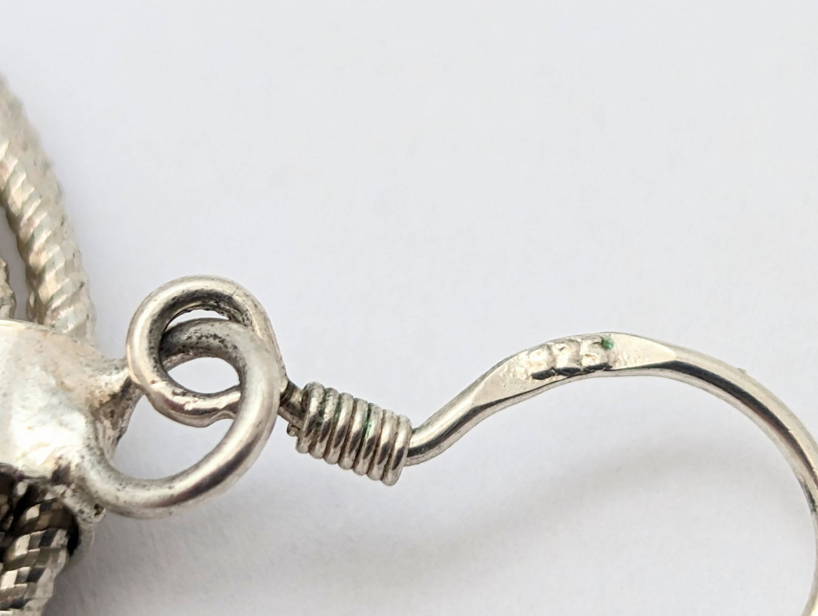 Lot of 2 Sterling Silver Earrings - Pearl Drop & Twisted Hoop Dangling - 20.25g - 3