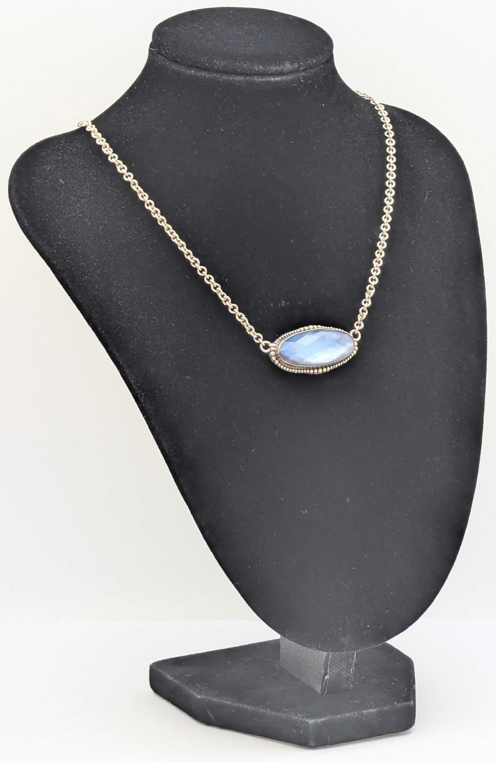 Lori Bonn Sterling Silver Blue Oval Necklace - 2