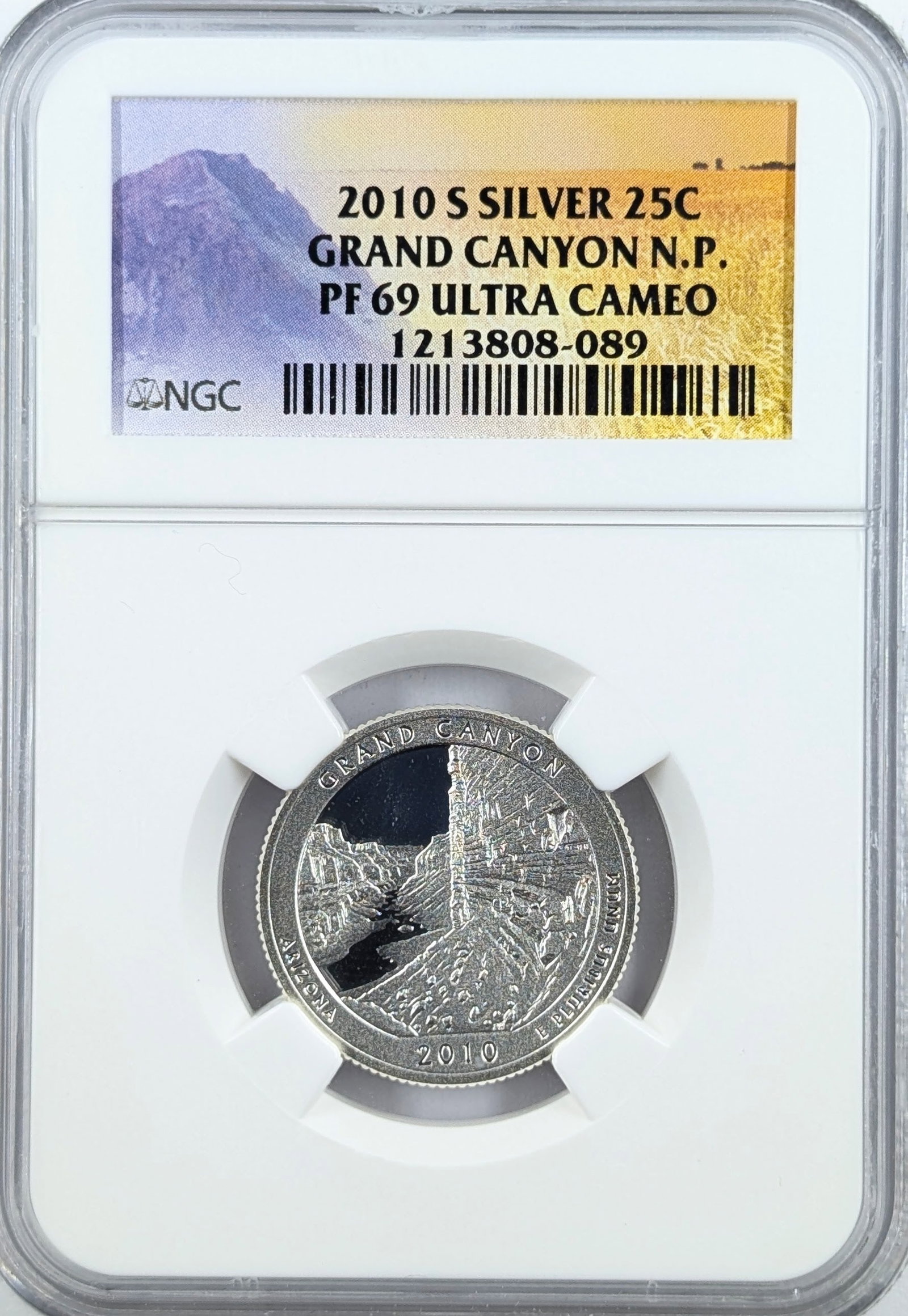 NGC 2010-S PF69 Ultra Cameo Silver America the Beautiful Quarter - Grand Canyon: Silver