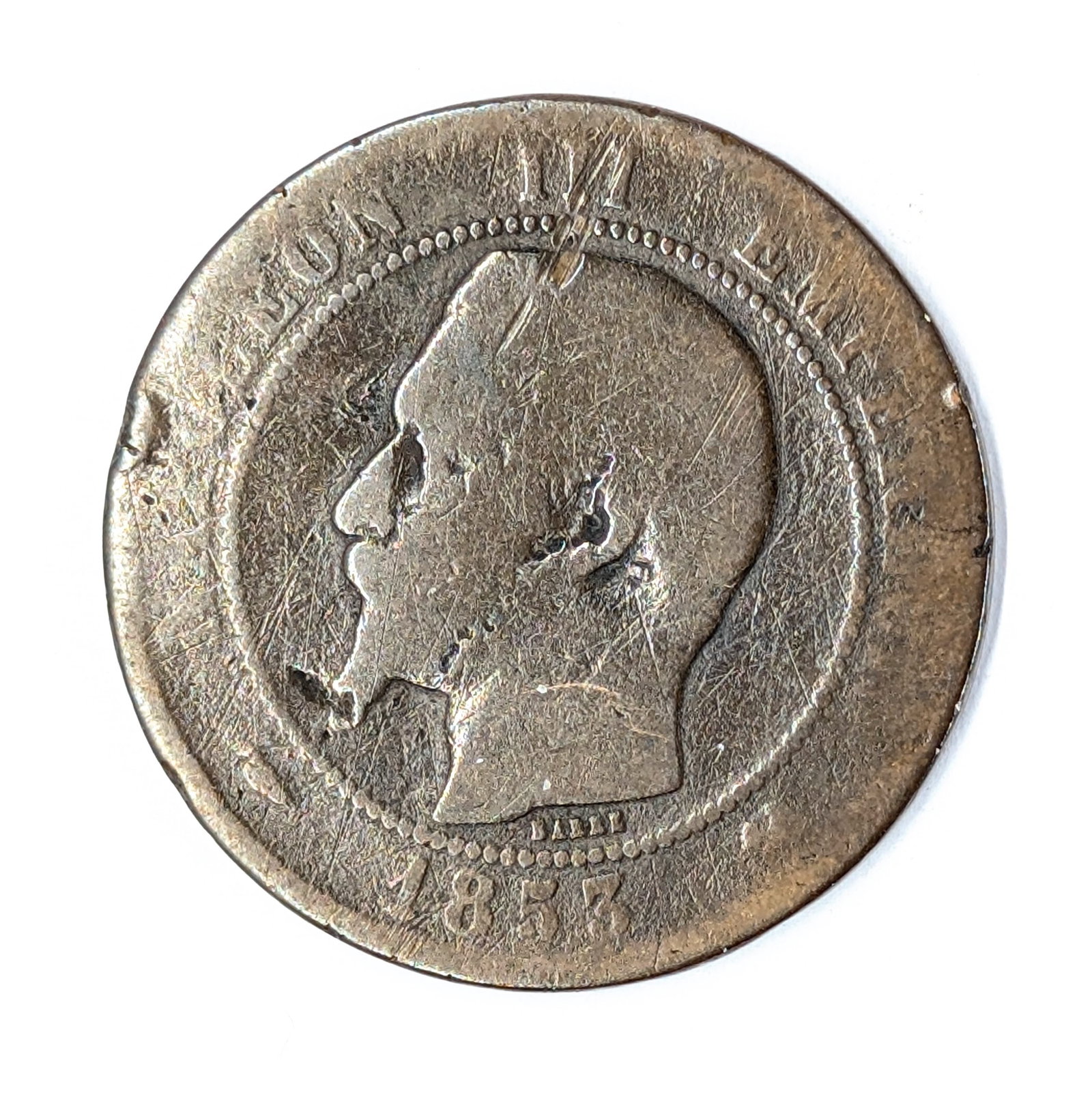 1853 French 10 Centimes: Coin