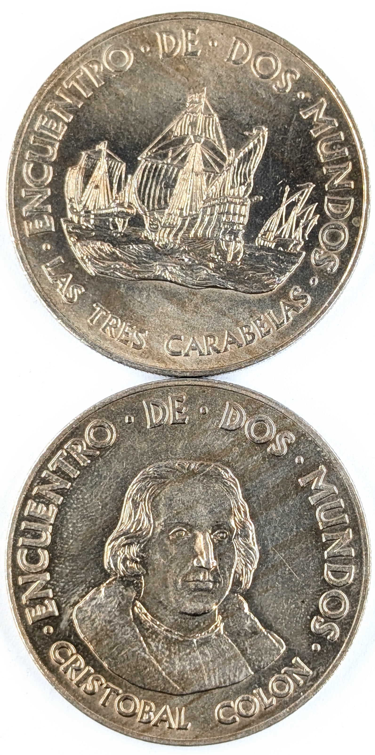 Lot of 2 Spanish 1992 Commemorative Medals - Christopher Columbus 500 years (1 of 2)