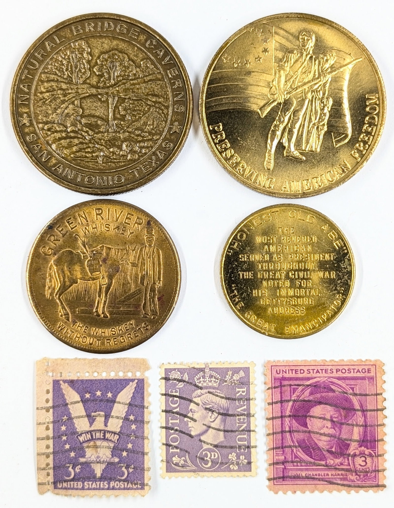 Lot of 7 Tokens & Stamps (1 of 2)
