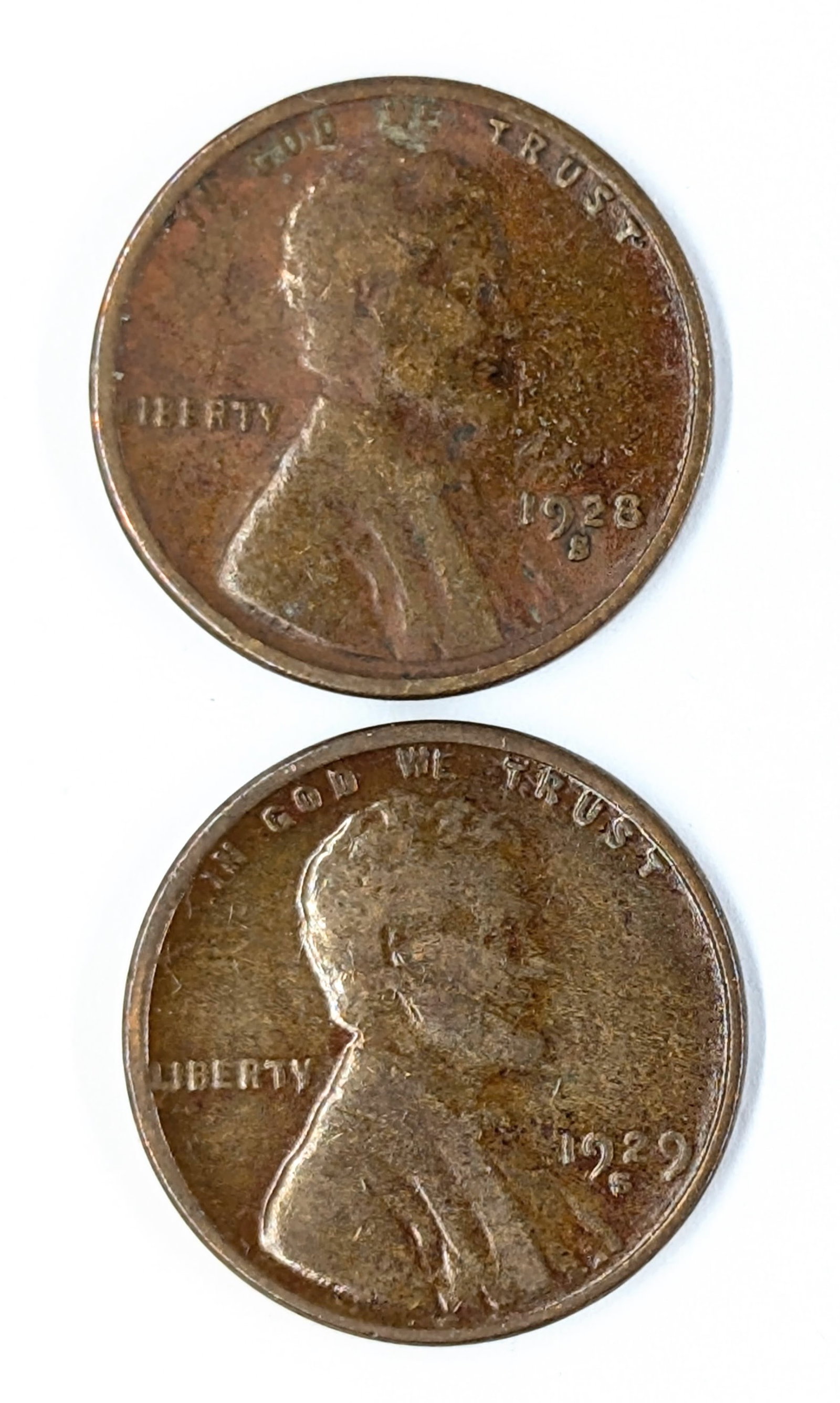 Lot of 2 Wheat Cents - 1928-S, 1929-S: Coin