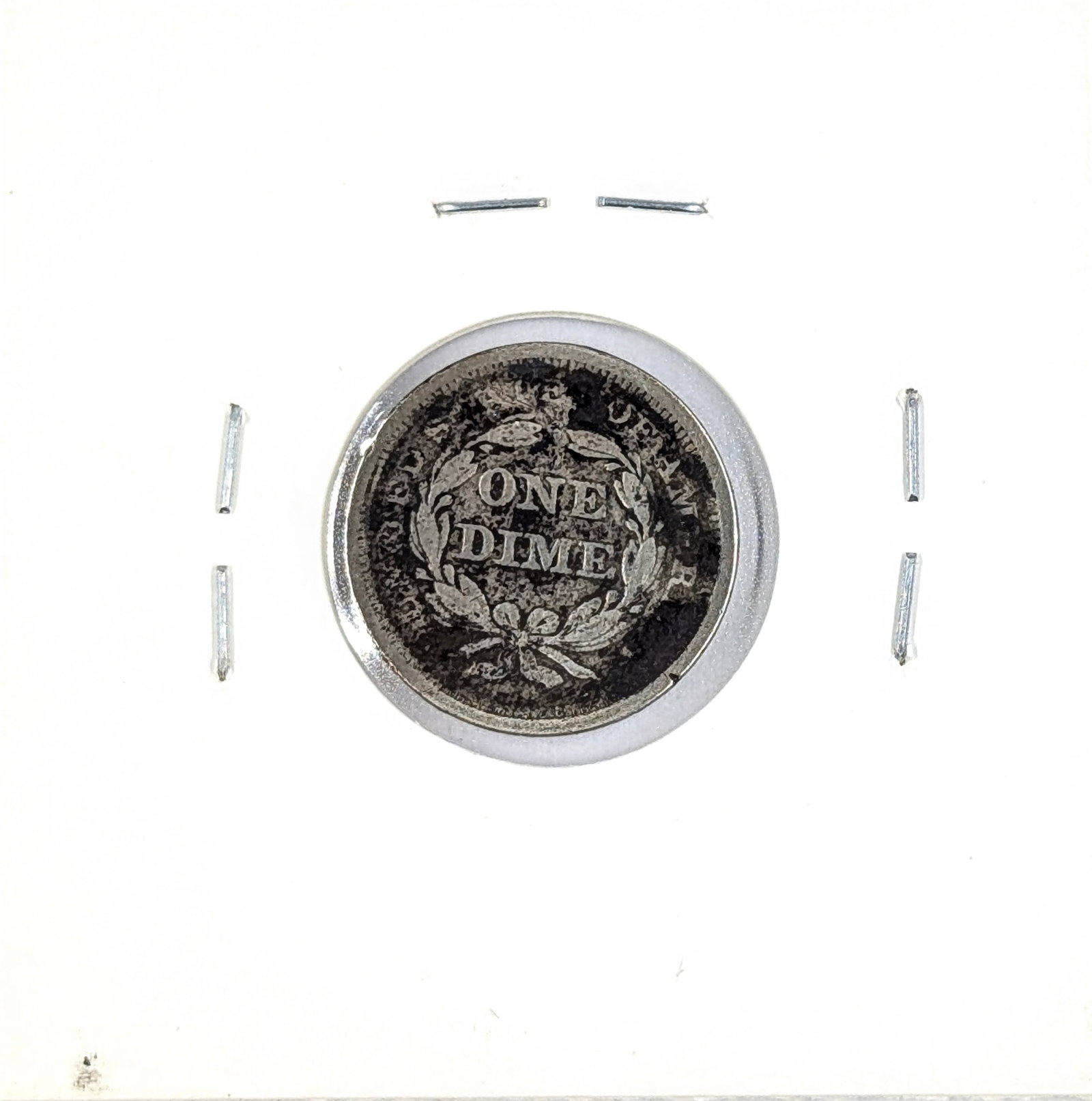 1857 Silver Seated Liberty Dime - 2