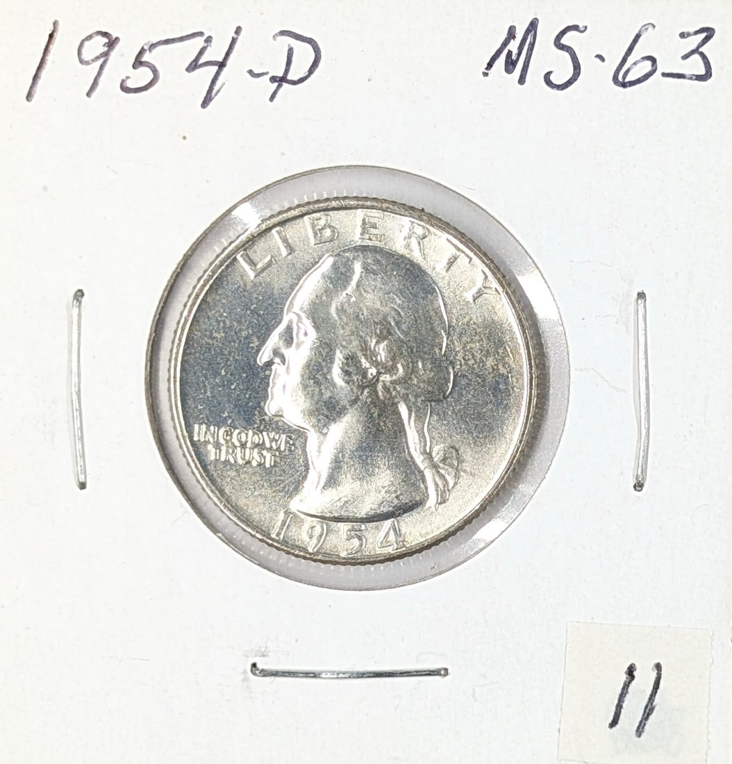 1954-D Silver Washington Quarter - Uncirculated: Silver
