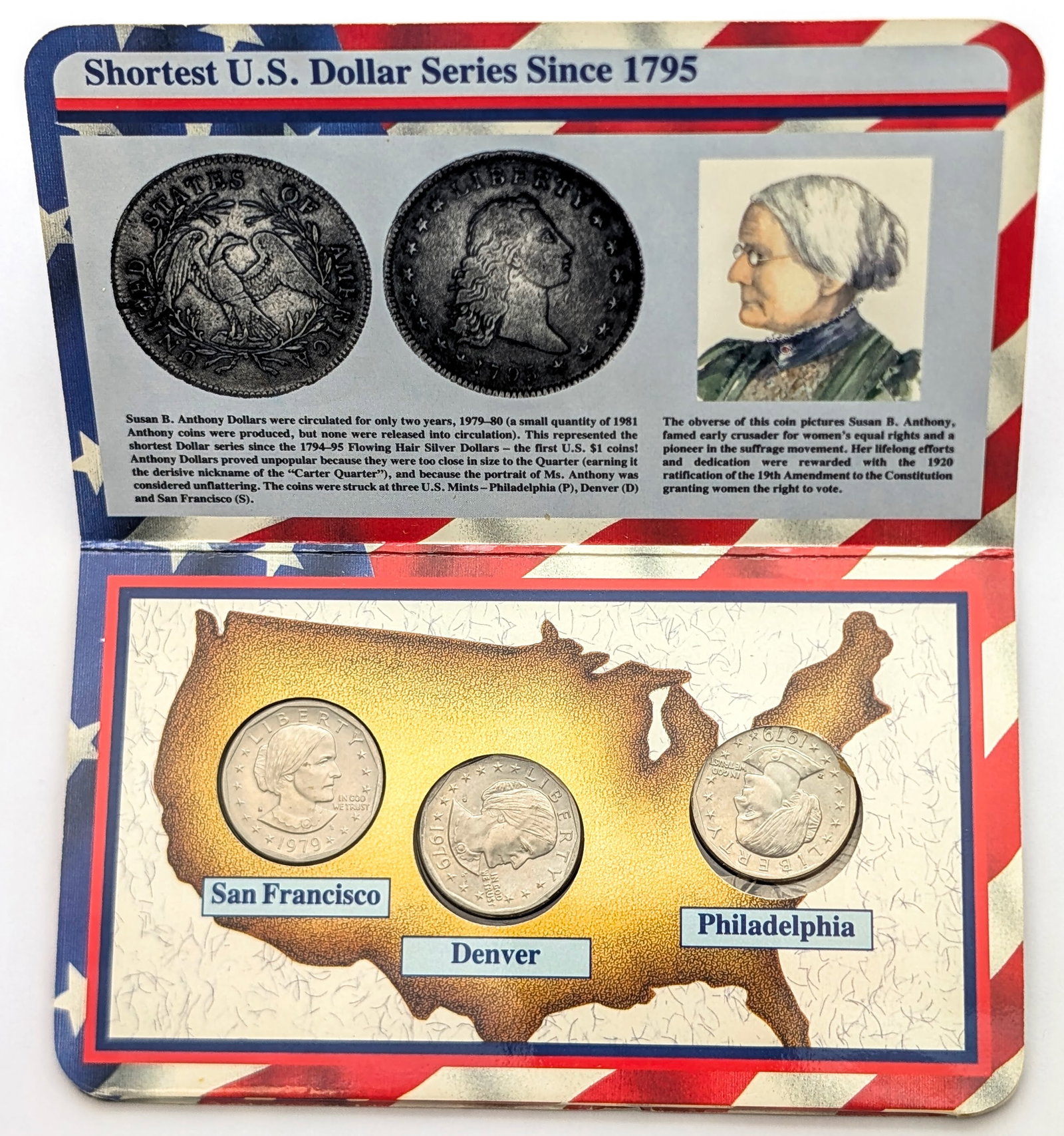 1979 P/D/S Susan B. Anthony Dollar 3-Coin Set: Coin