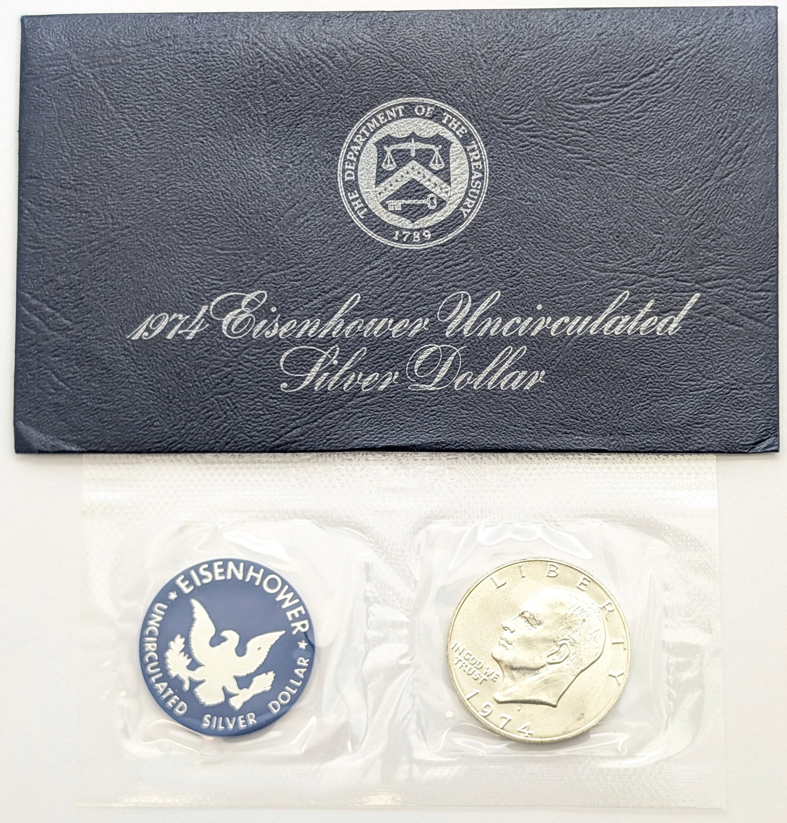 1974-S Eisenhower " Ike" Uncirculated Silver Dollar: Silver