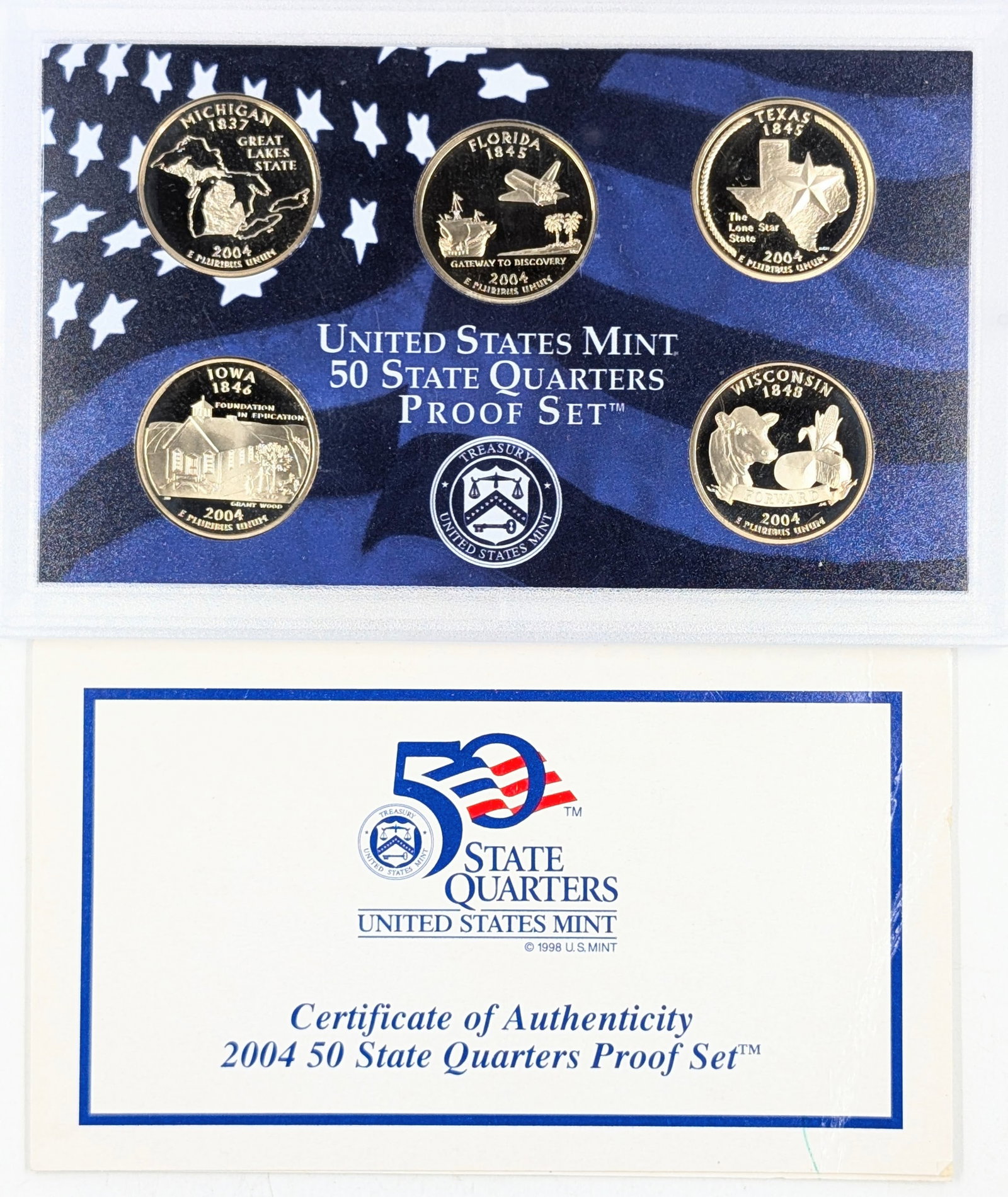 2004 US Mint 50 State Quarters Proof Set w/ COA (1 of 2)