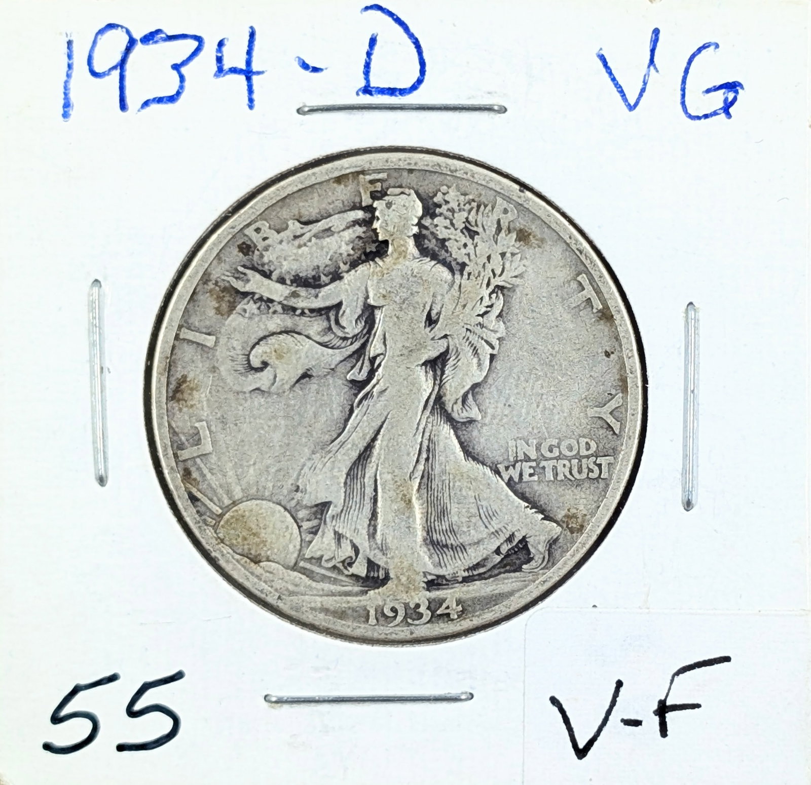 1934-D Silver Walking Liberty Half Dollar (1 of 2)