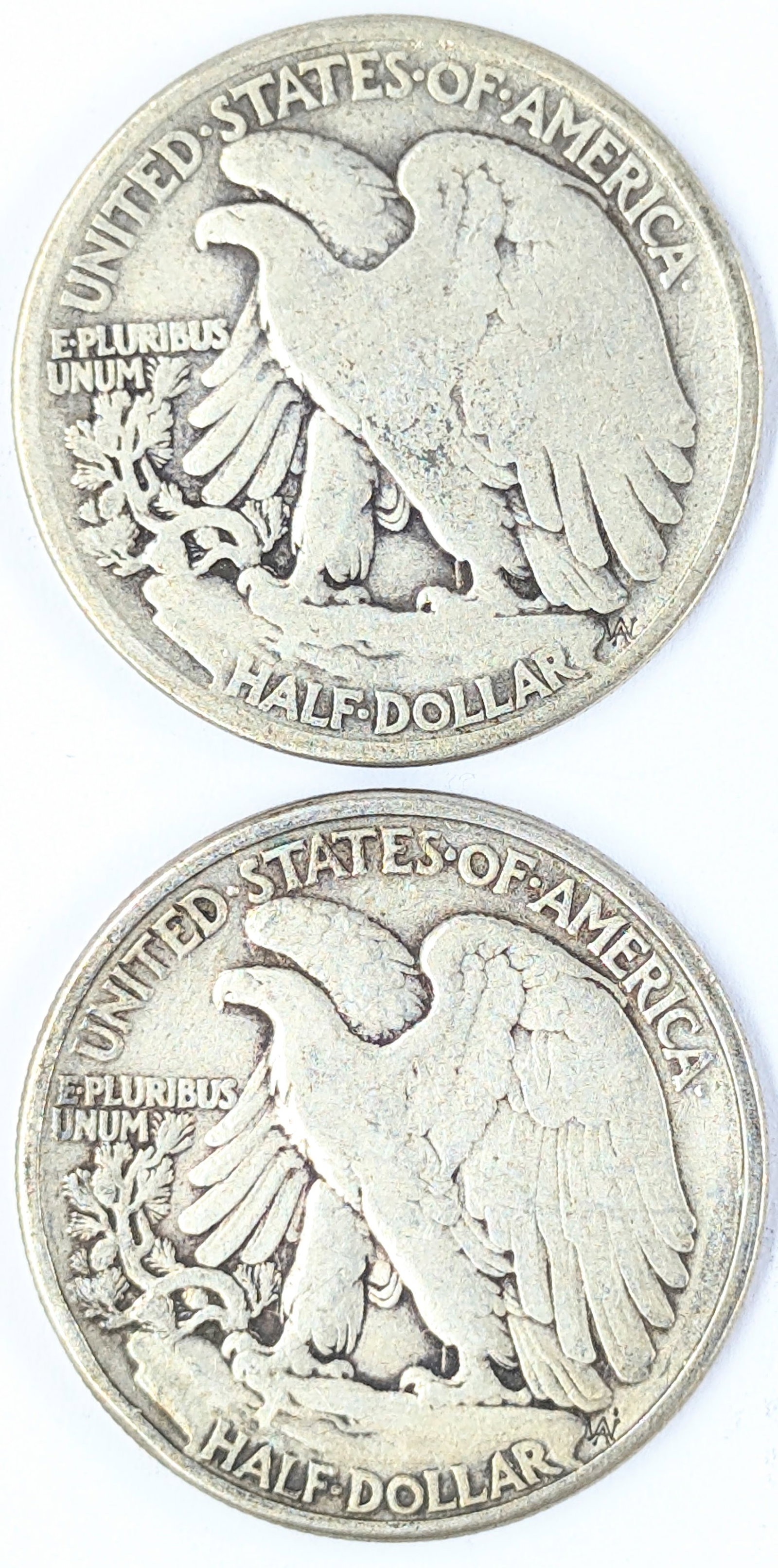 Lot of 2 Silver Walking Liberty Half Dollars - 1939, 1940 - 2