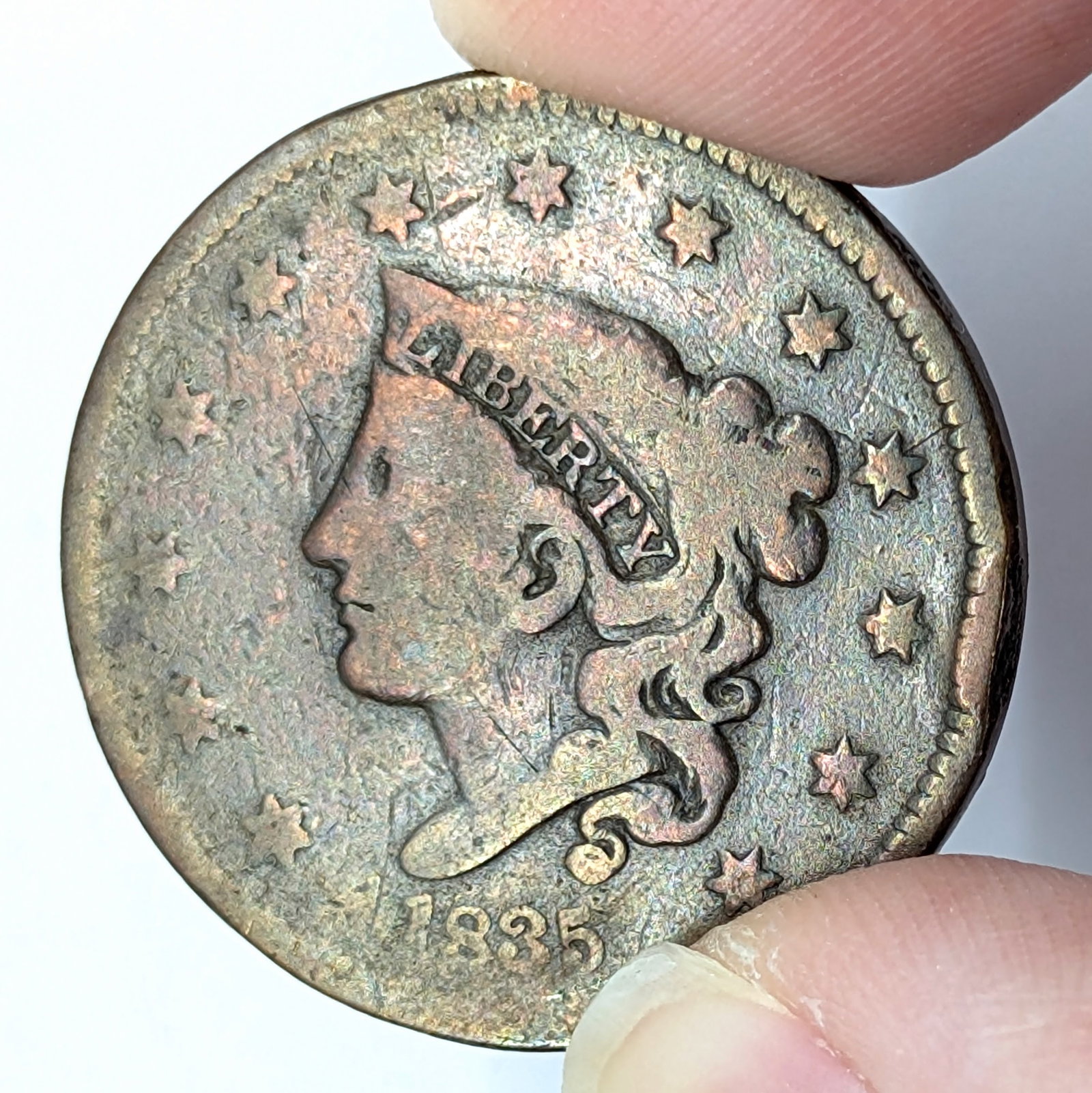 1835 Large Cent - Toned: Coin