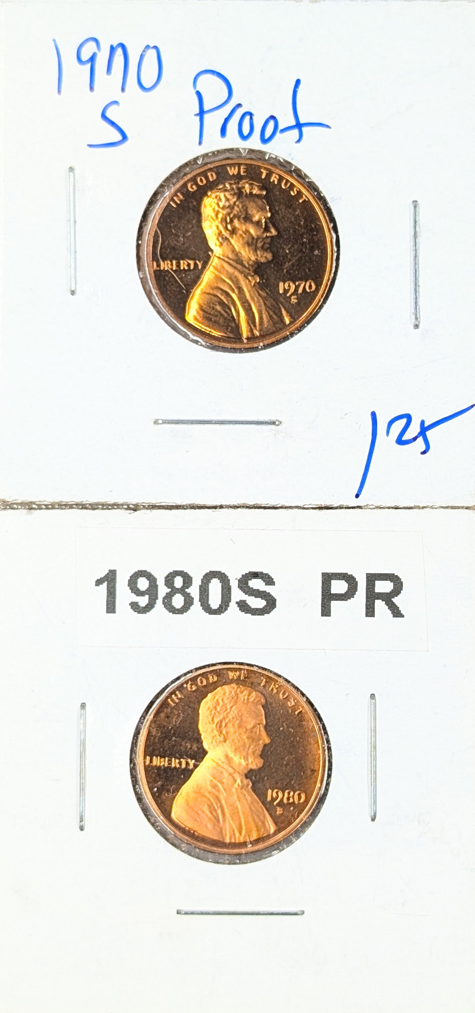 Lot of 2 Proof Lincoln Cents - 1970-S, 1980-S: Coin