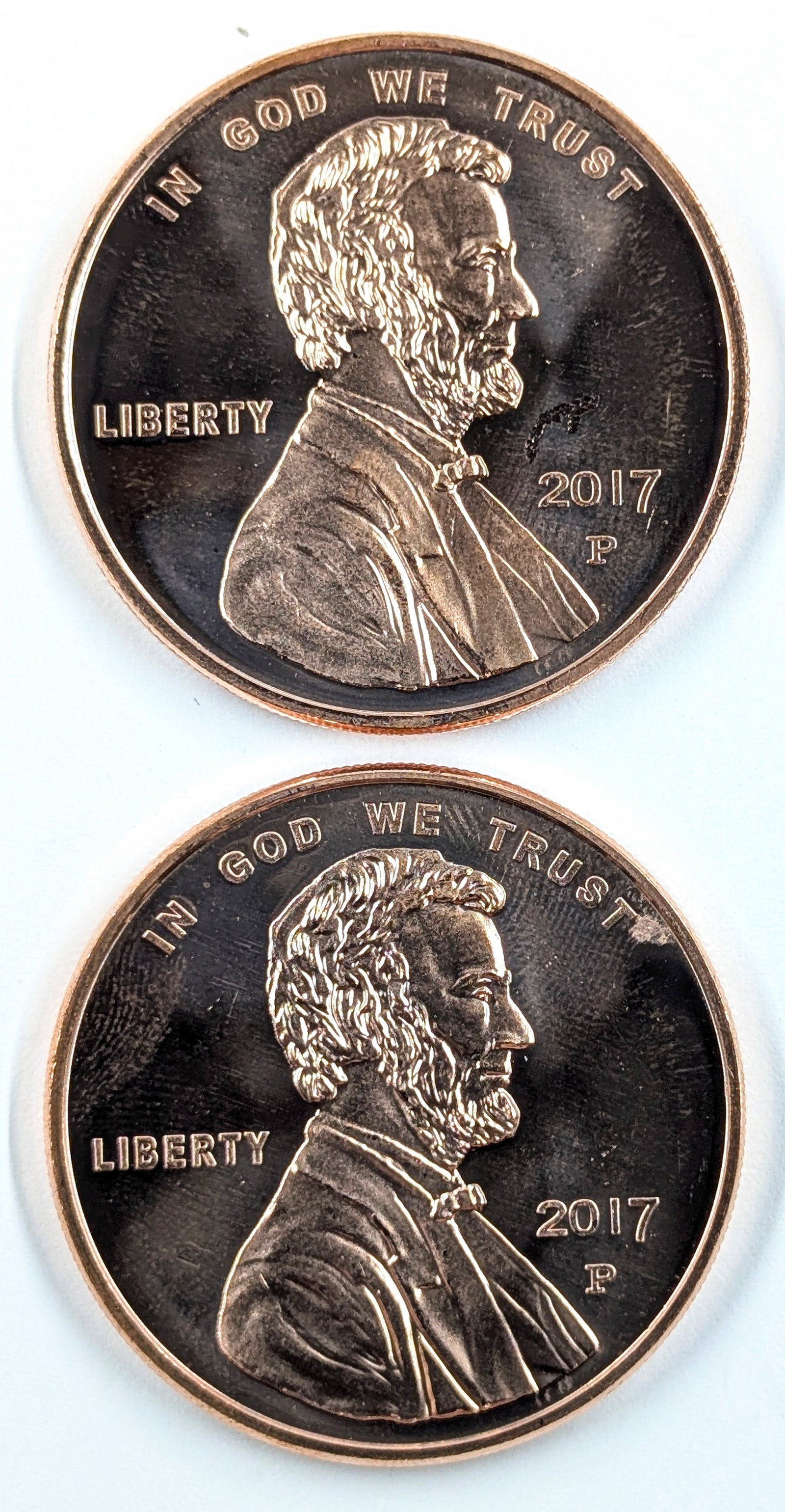 Lot of 2 - 1 Ounce (each) Fine .999 Copper Rounds - Lincolns (1 of 2)