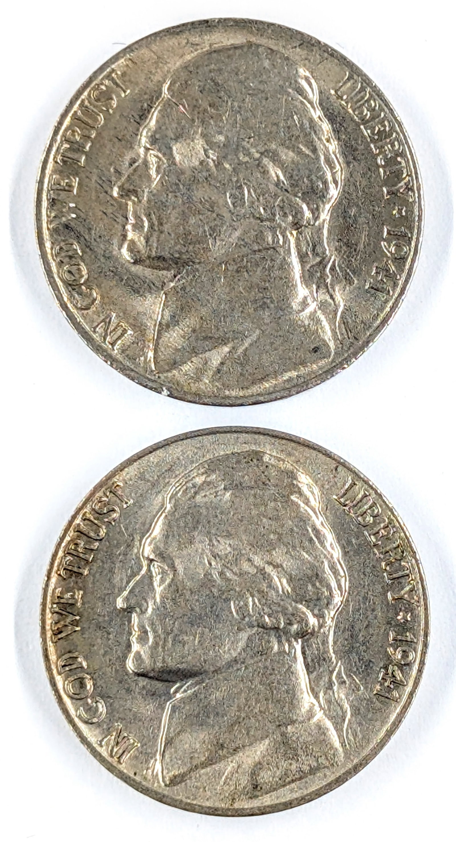 Lot of 2 Jefferson Nickels - 1941 D/S: Coin