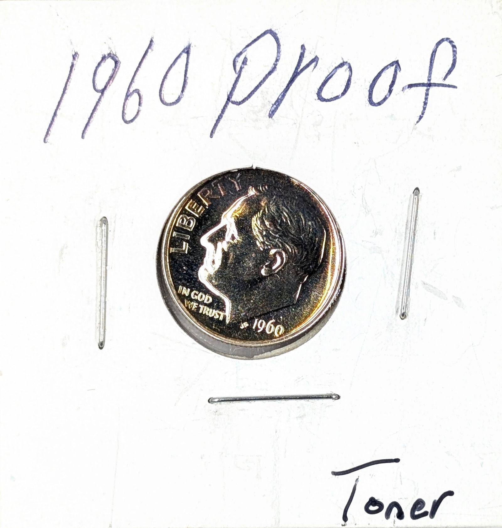 1960 Silver Roosevelt Dime- Proof, Toned: Silver