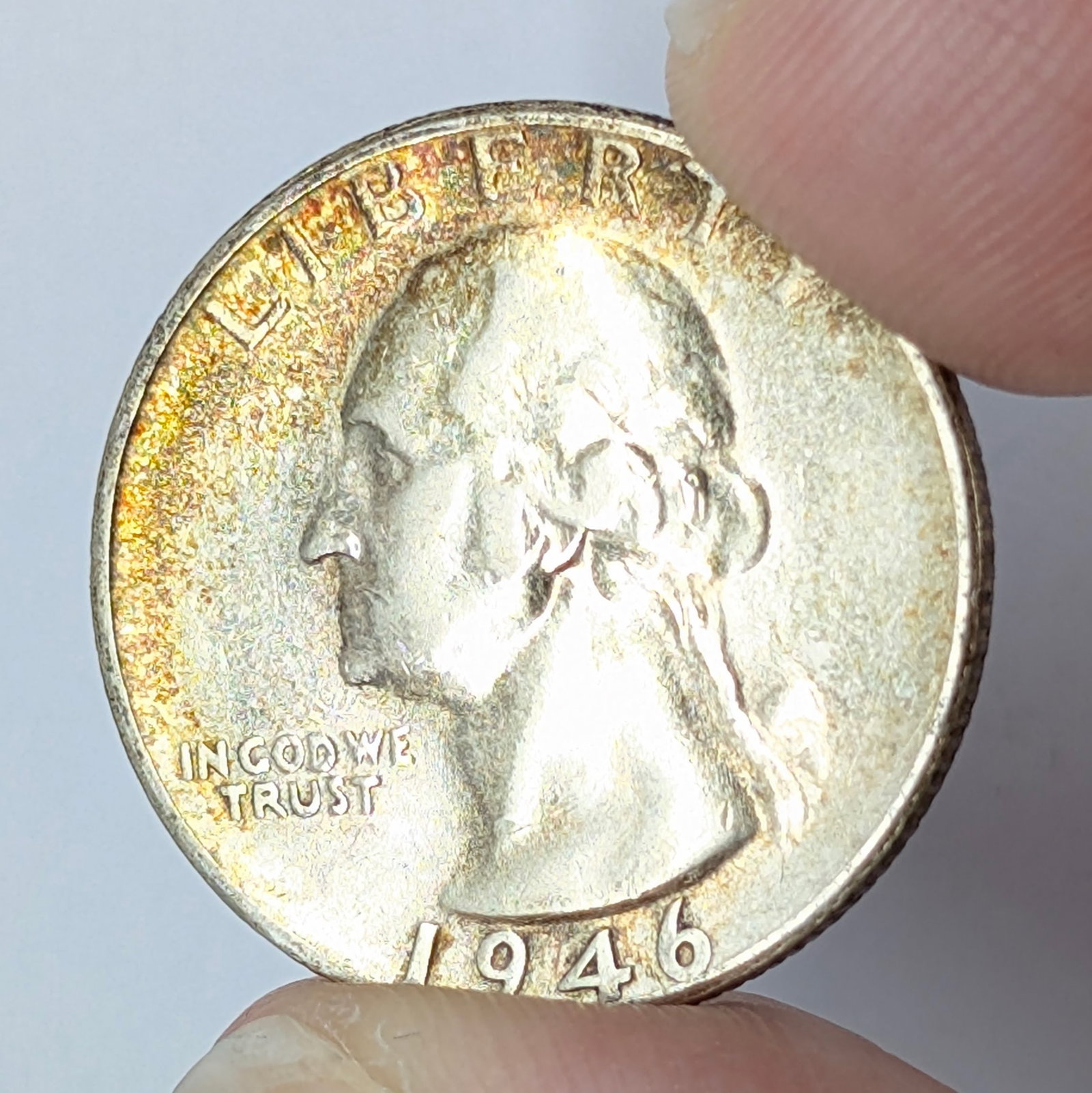 1946-S Silver Washington Quarter - Toned: Silver