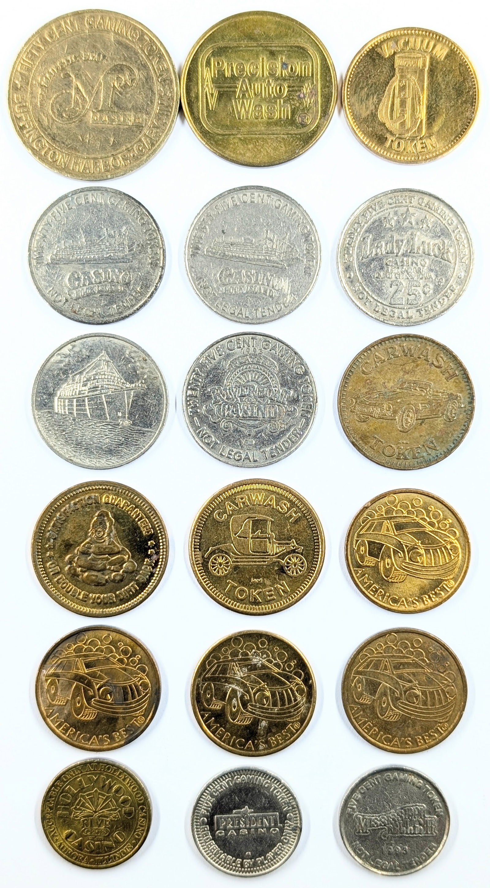 Lot of 18 Vintage Car Wash Tokens (1 of 2)
