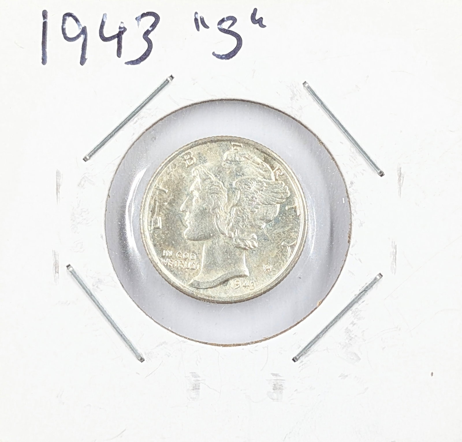 FEATURE 1943-S Silver Mercury Dime - Uncirculated, Full Lines: FEATURE
