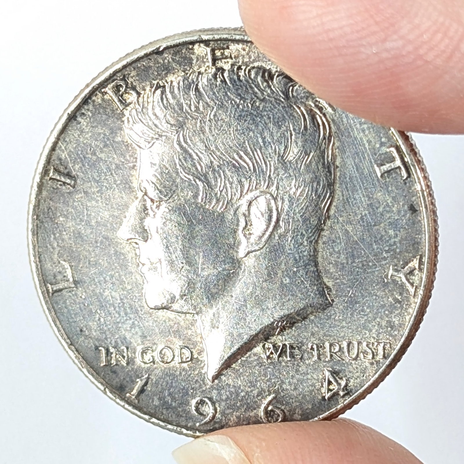 1964 Silver John F Kennedy Half Dollar - Toned: Silver