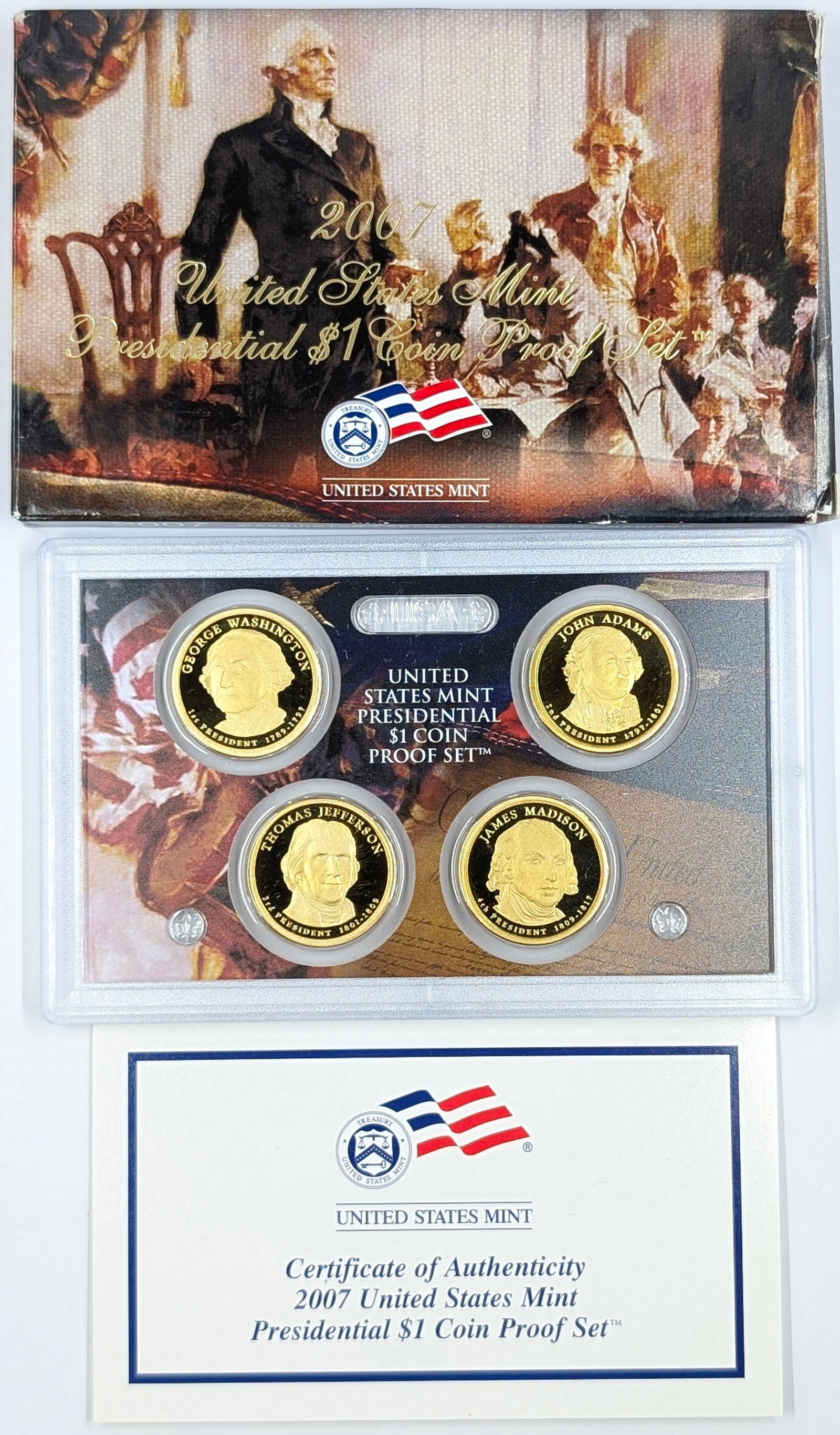 2007 US Mint Presidential $1 Coin Proof Set w/ COA (1 of 2)
