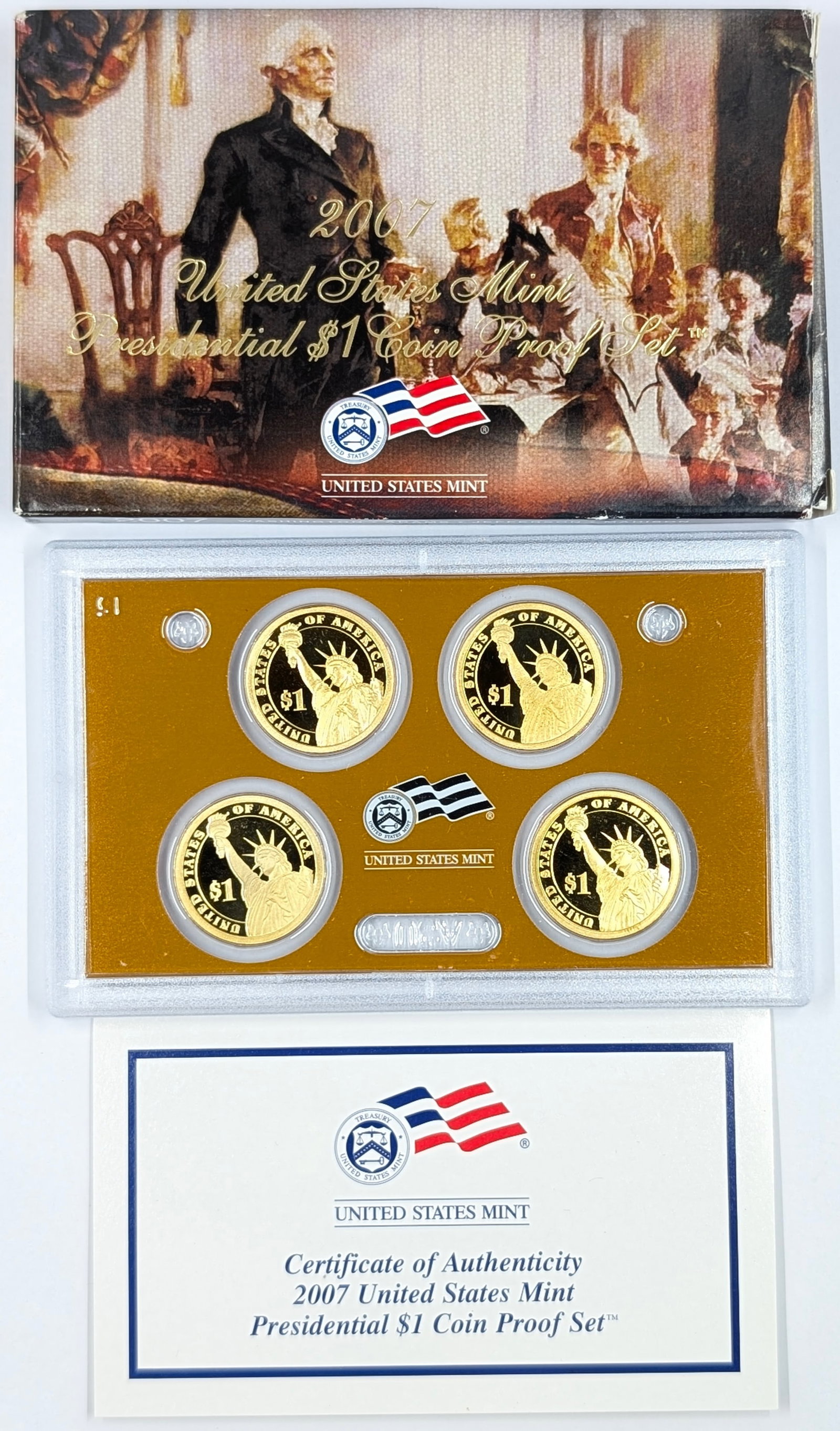 2007 US Mint Presidential $1 Coin Proof Set w/ COA - 2