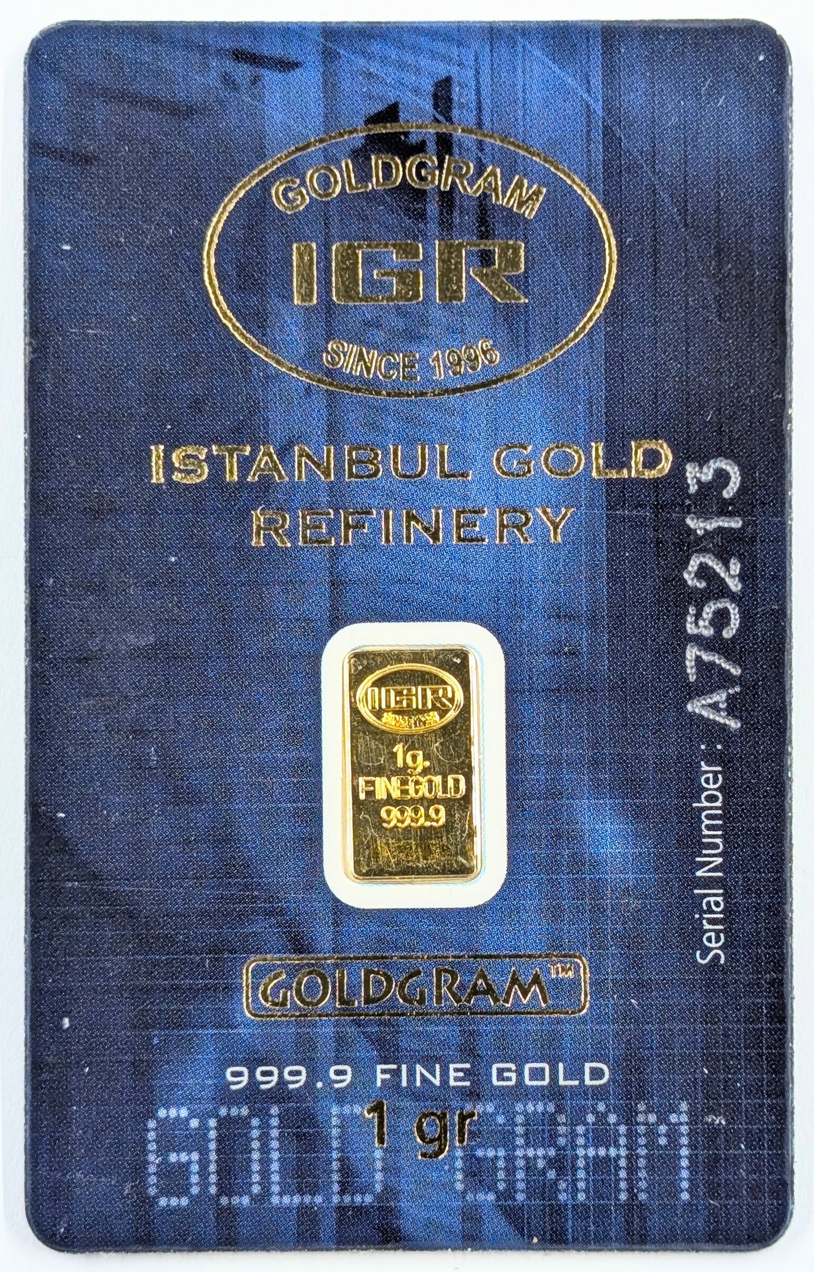 1 Gram Fine .999 Gold - IGR: Gold