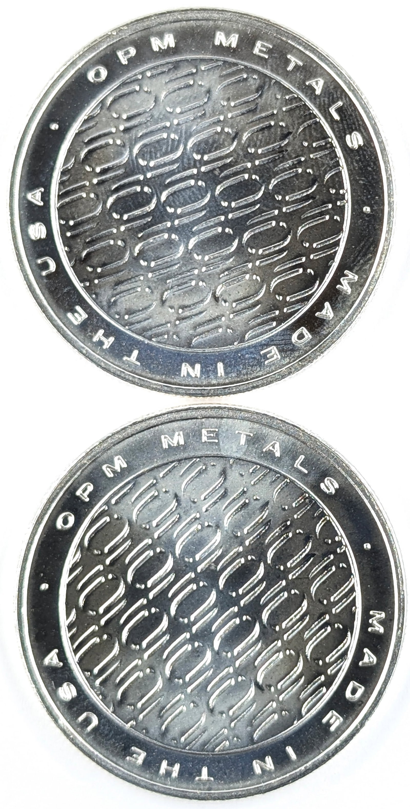 Lot of 2 - 1 Ounce (each) Fine .999 Silver Rounds - OPM: Silver
