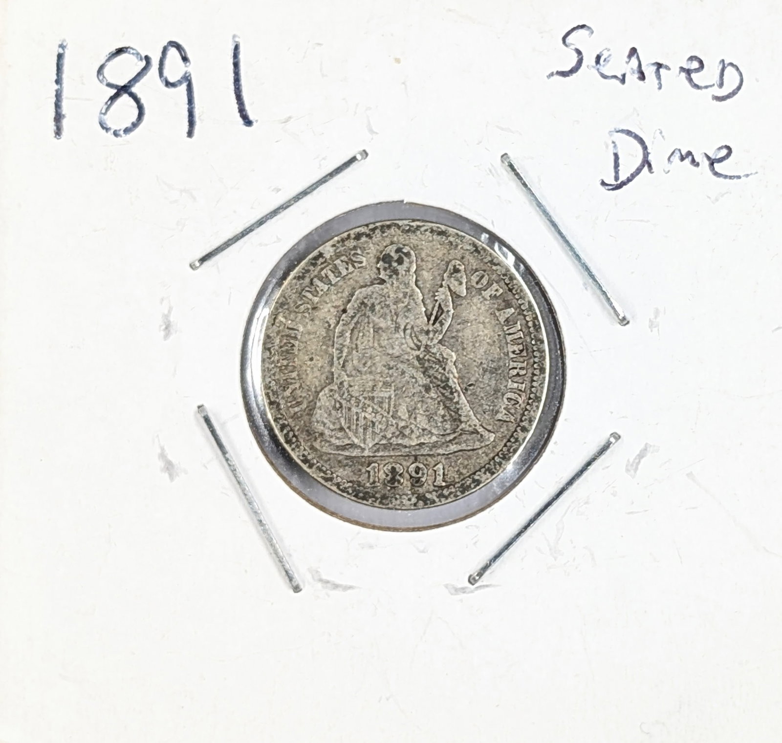 1891 Silver Seated Liberty Dime: Silver