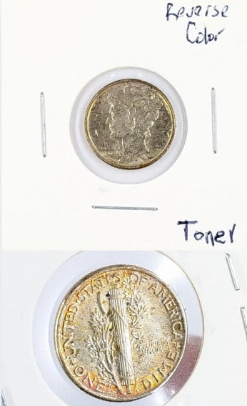 1944 Silver Mercury Dime - Toned (1 of 4)