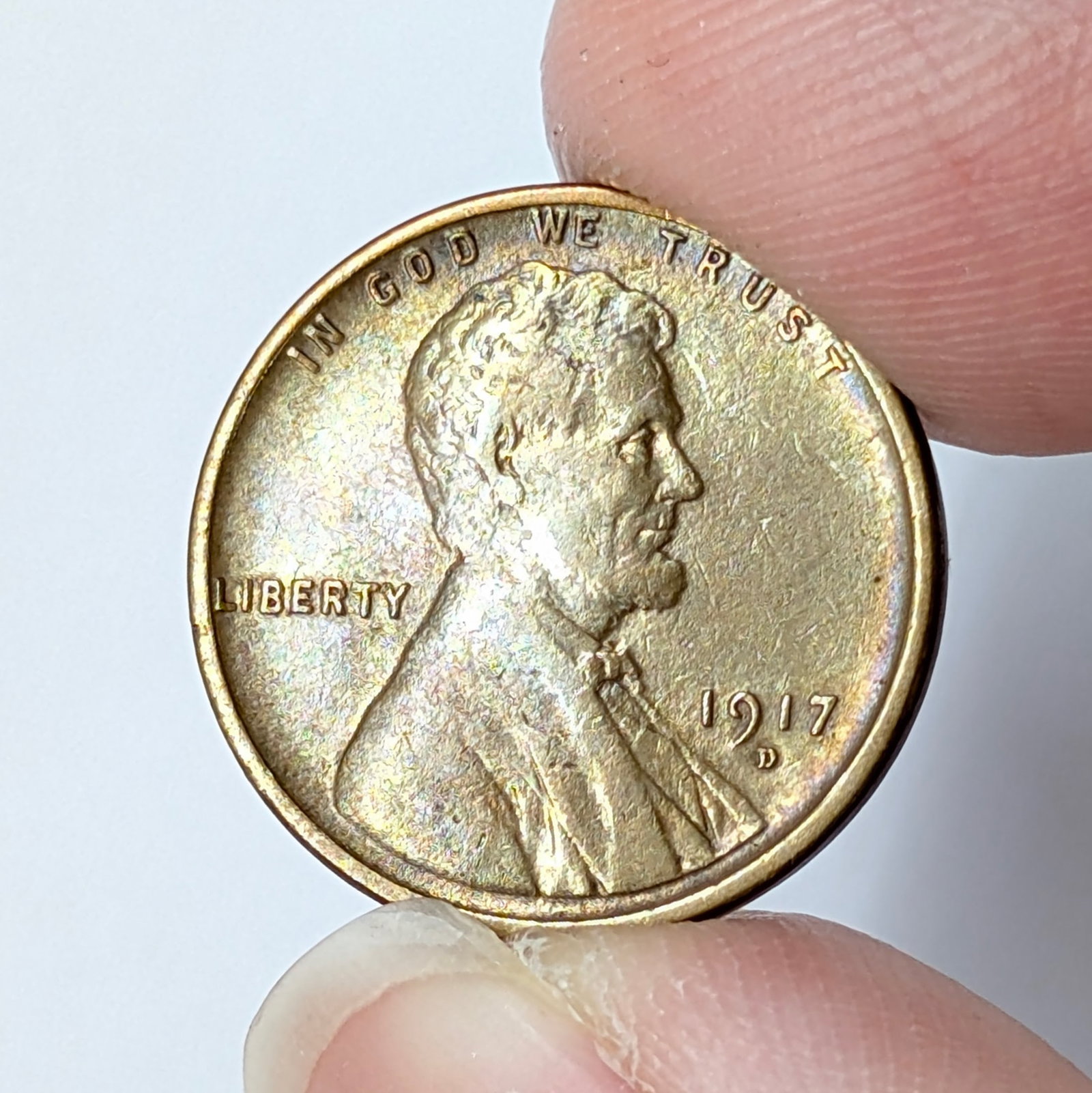 1917-D Wheat Cent - Toned: Coin