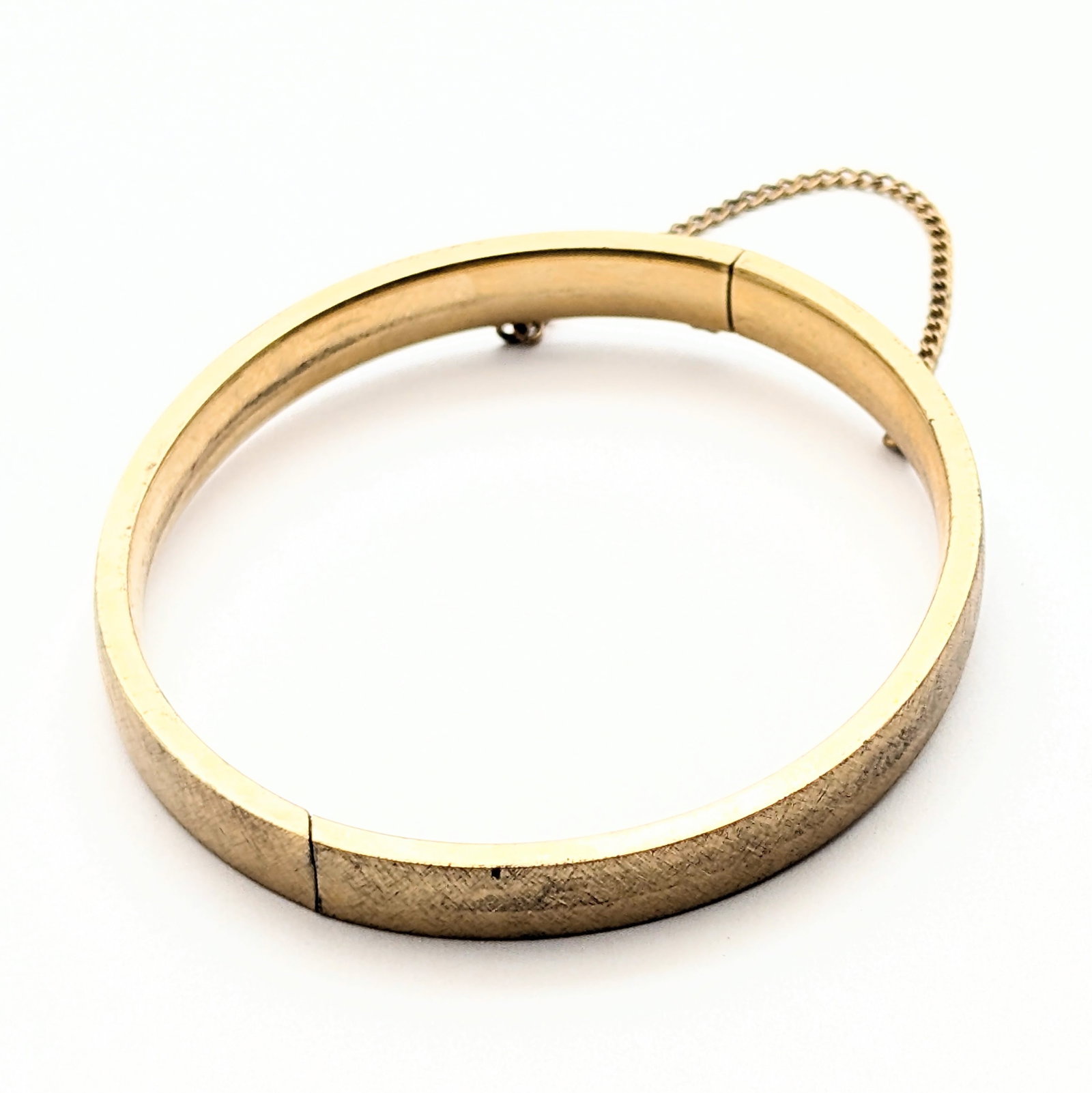 Vintage 12K Gold filled Textured Hinged Bangle Ladies Bracelet (1 of 5)
