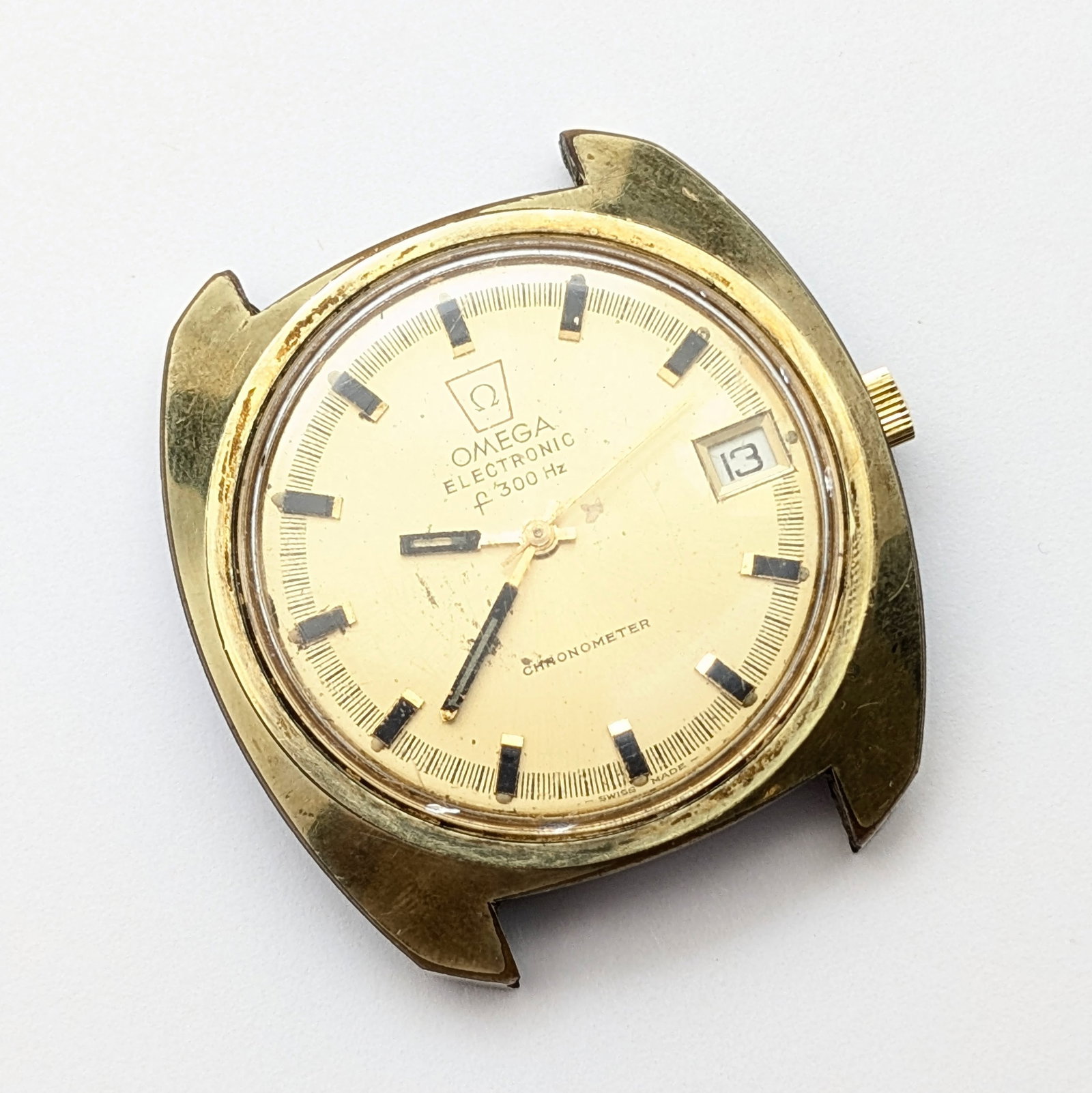 Vintage Omega Electronic f300 Date Chronometer Watch Face w/ Original Box - 2