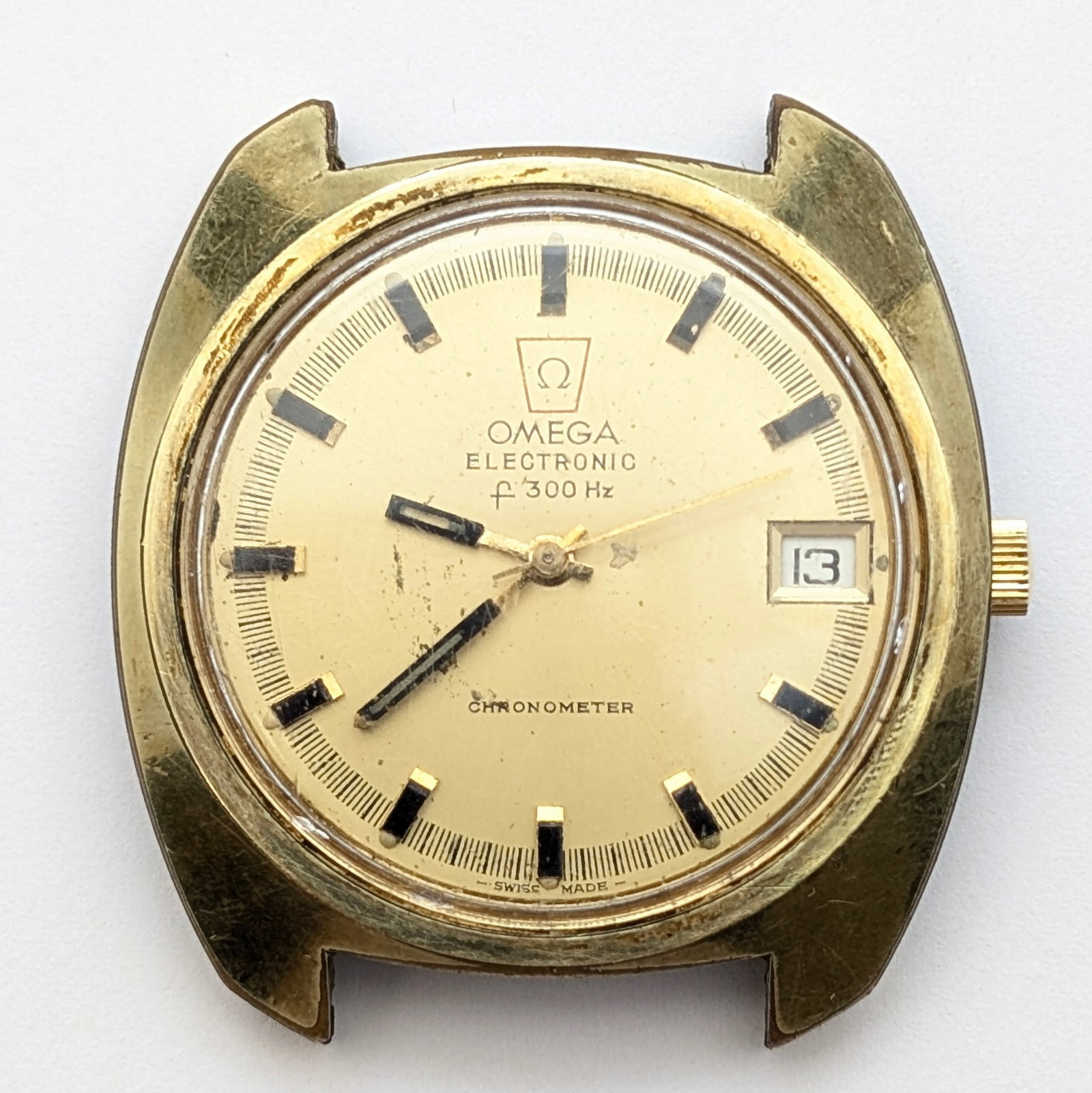 Vintage Omega Electronic f300 Date Chronometer Watch Face w/ Original Box - 3