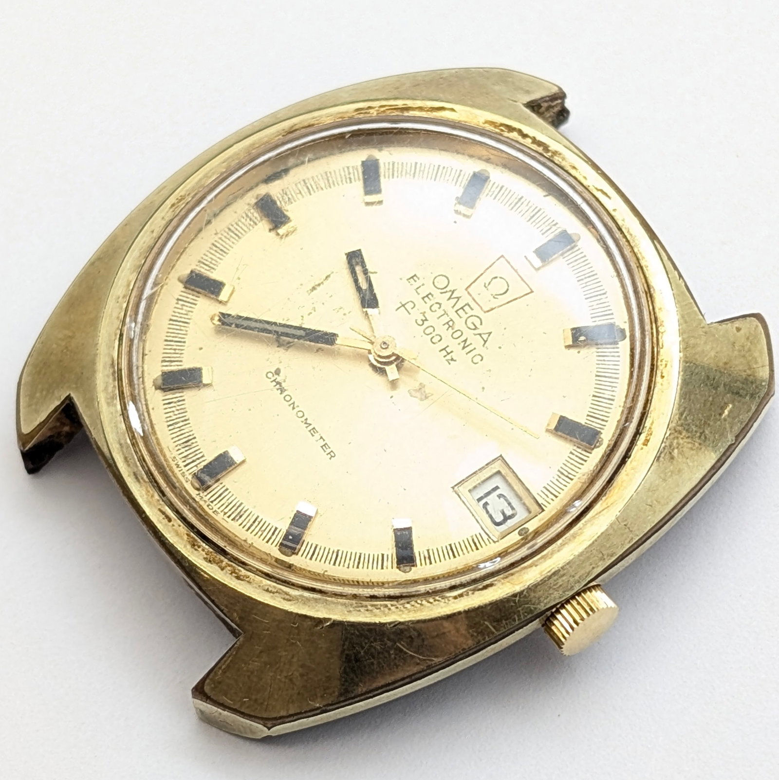 Vintage Omega Electronic f300 Date Chronometer Watch Face w/ Original Box - 5