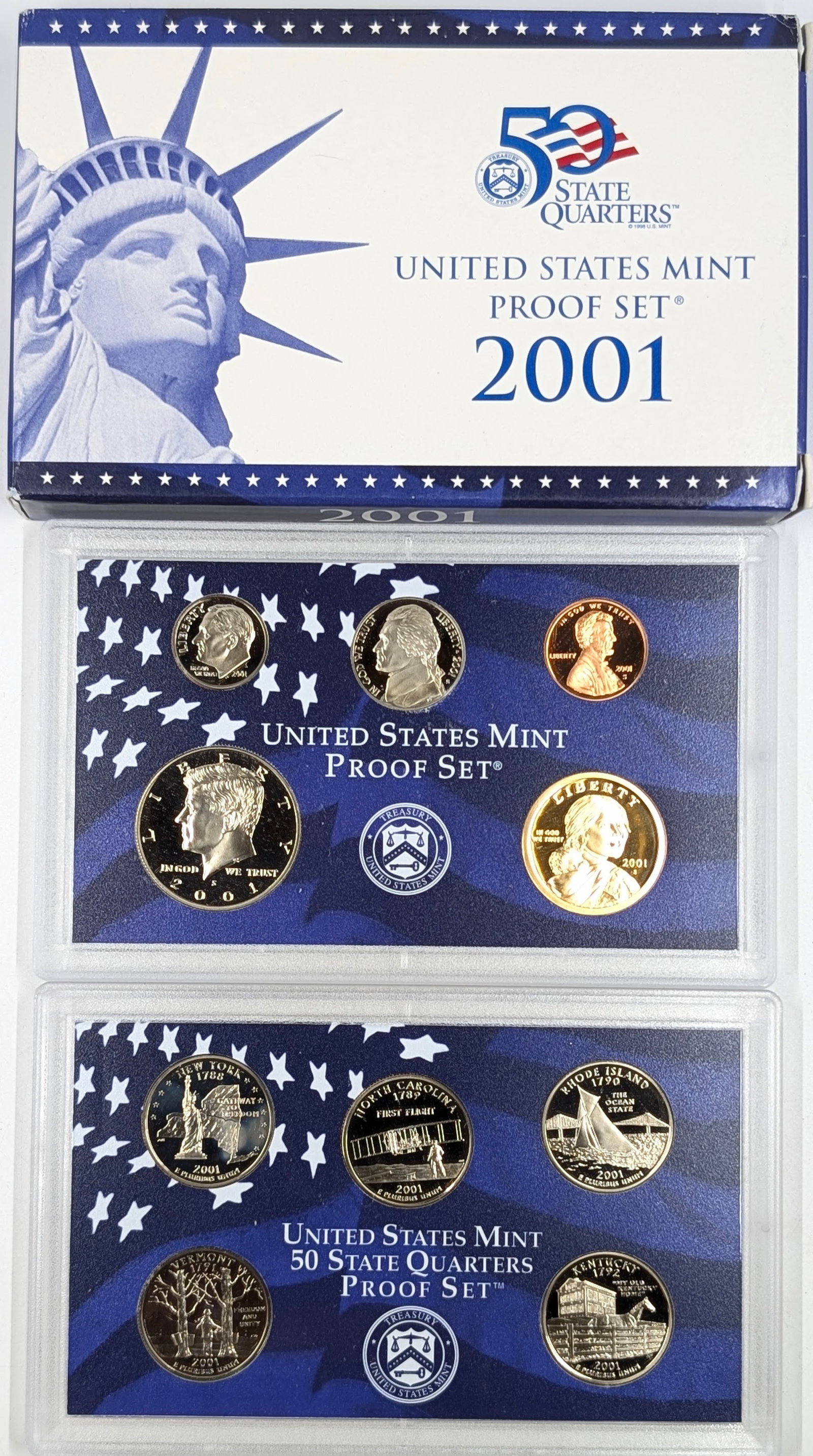 2001 US Mint Proof Set w/ COA: Coin