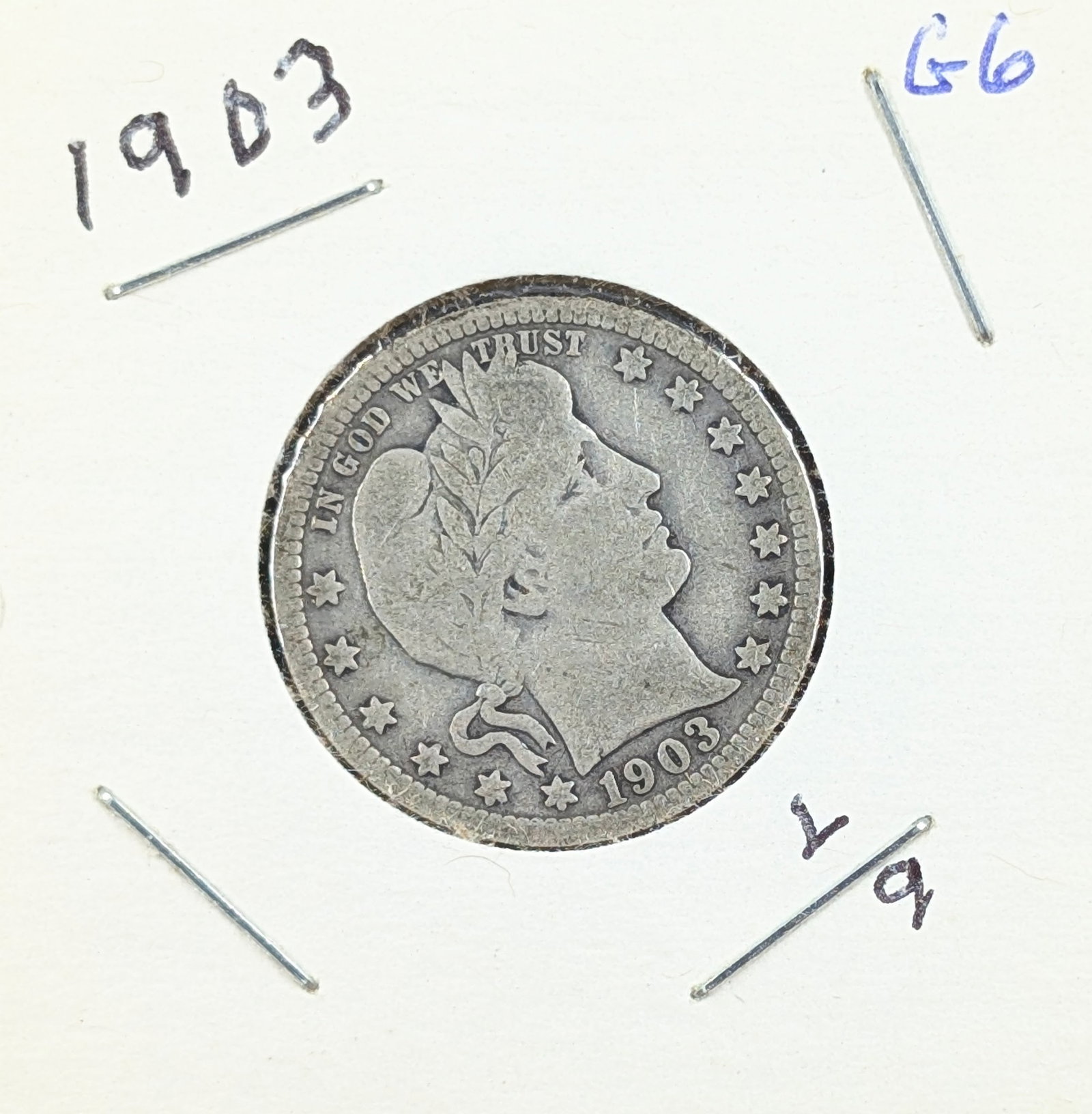 1903 Silver Barber Quarter: Silver