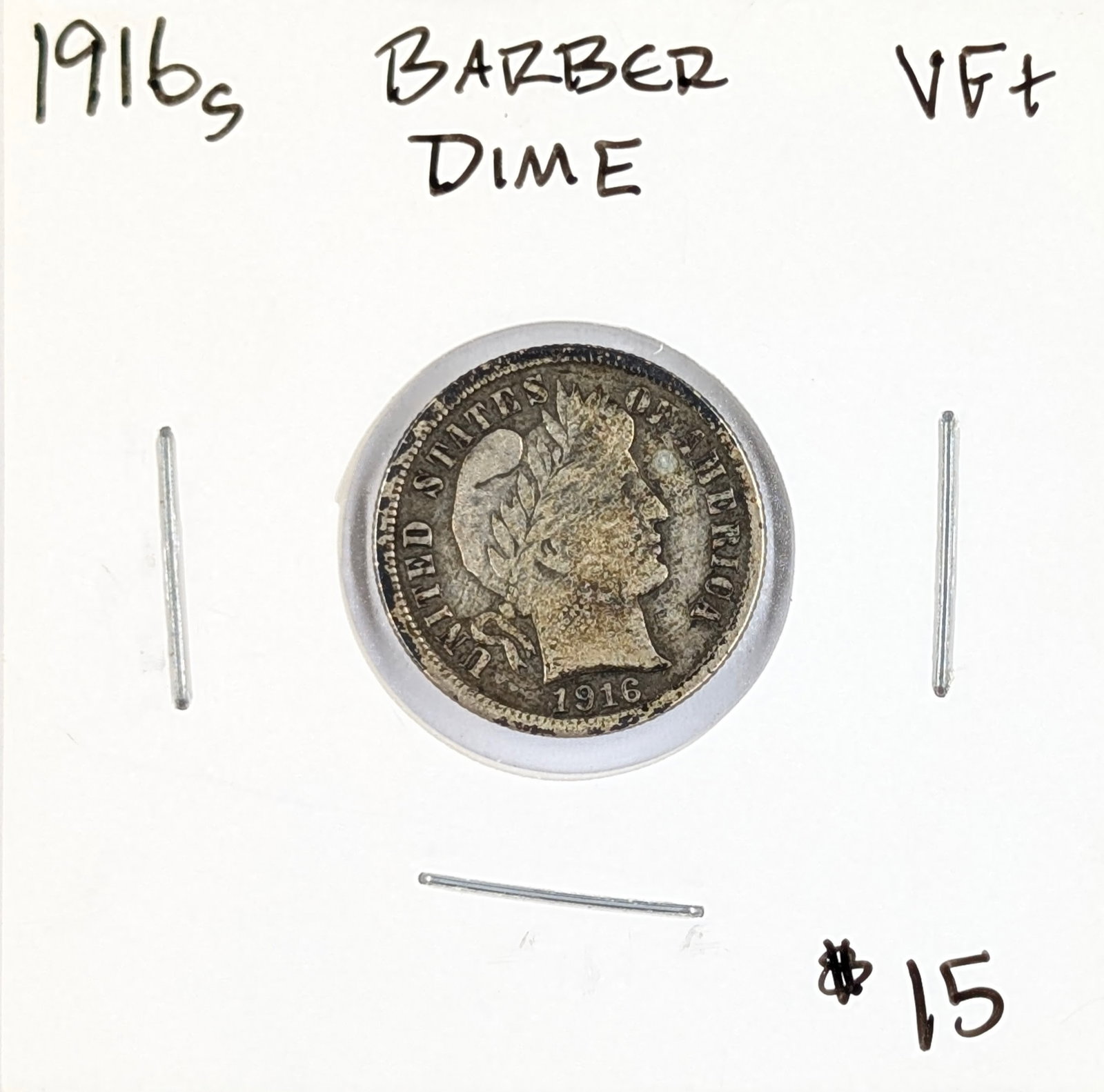 1916-S Silver Barber Dime: Silver