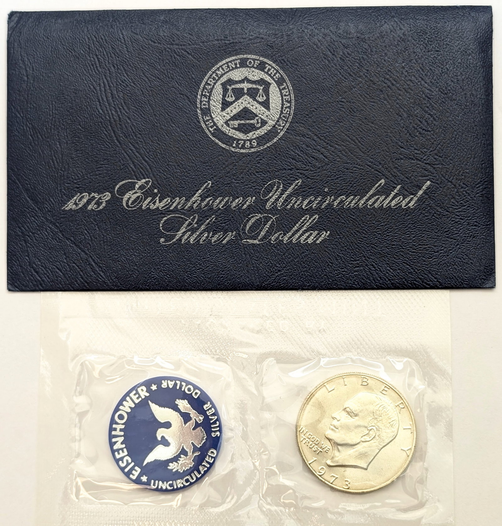 1973-S Eisenhower " Ike" Uncirculated Silver Dollar: Silver