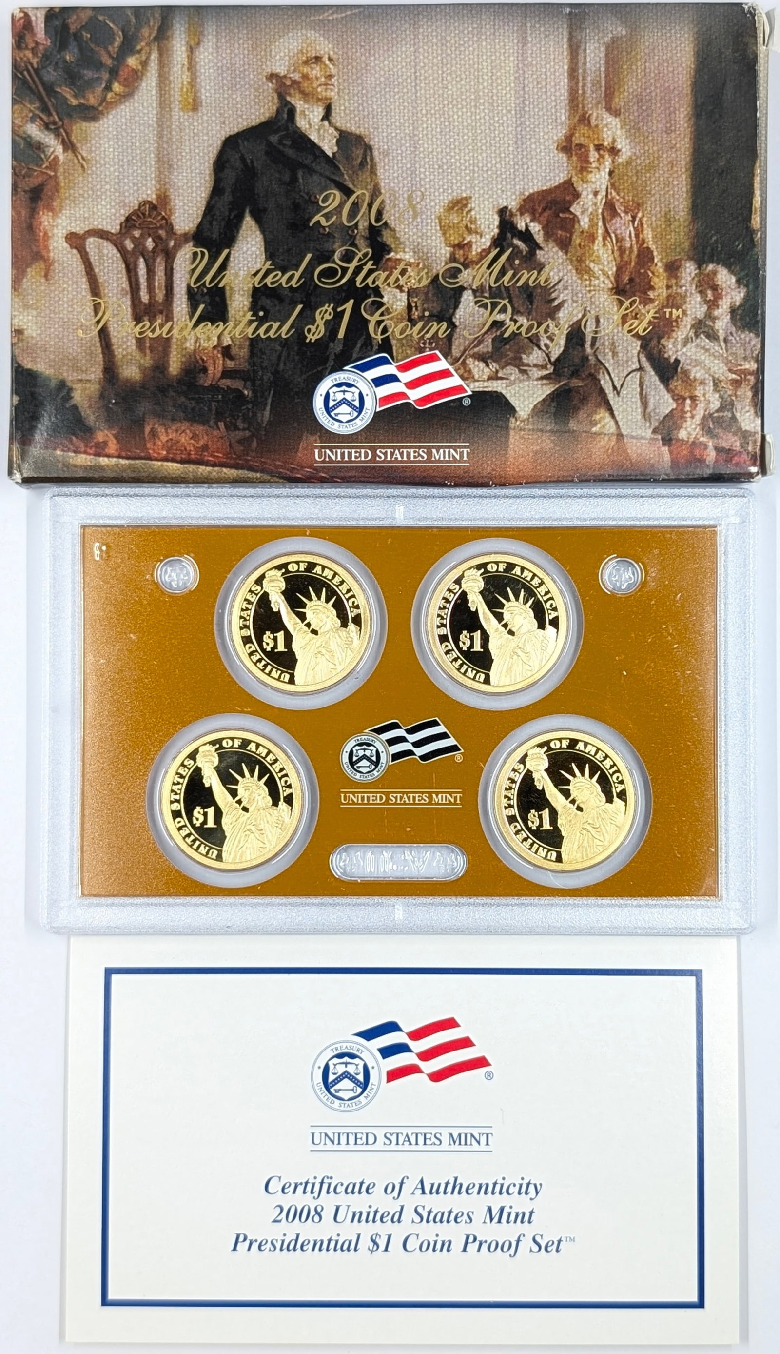 2008 US Mint Presidential $1 Coin Proof Set w/ COA - 2