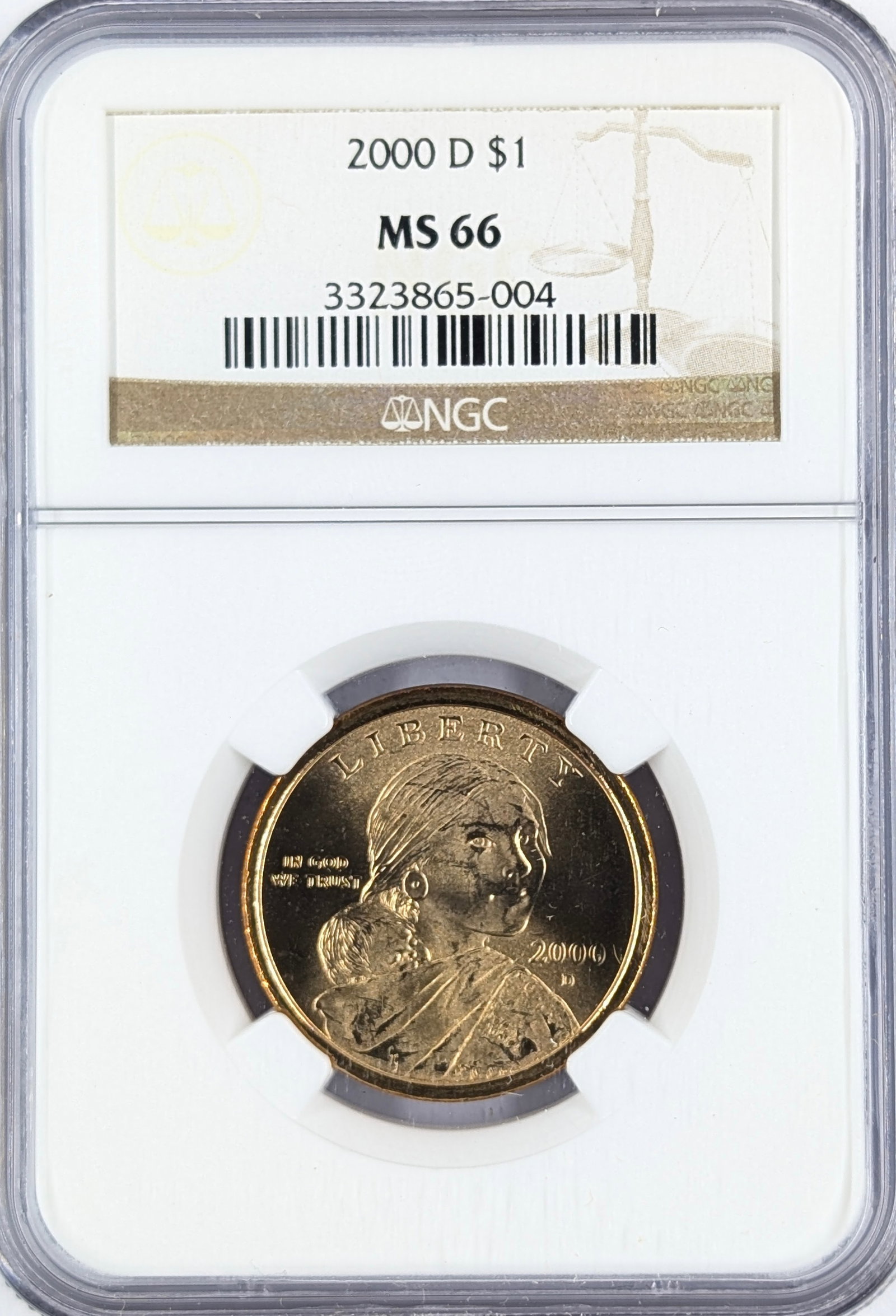 NGC 2000-D MS66 Sacagawea Dollar: Coin