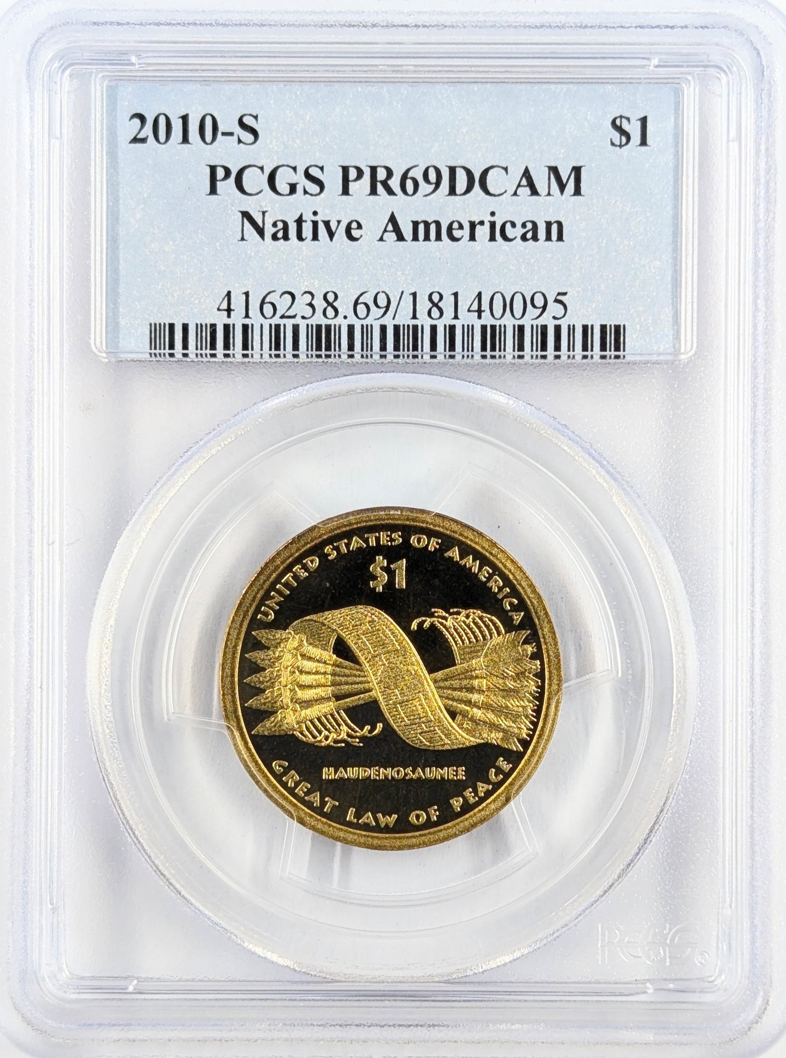 PCGS 2010-S PR69 DCAM Native American Dollar: Coin