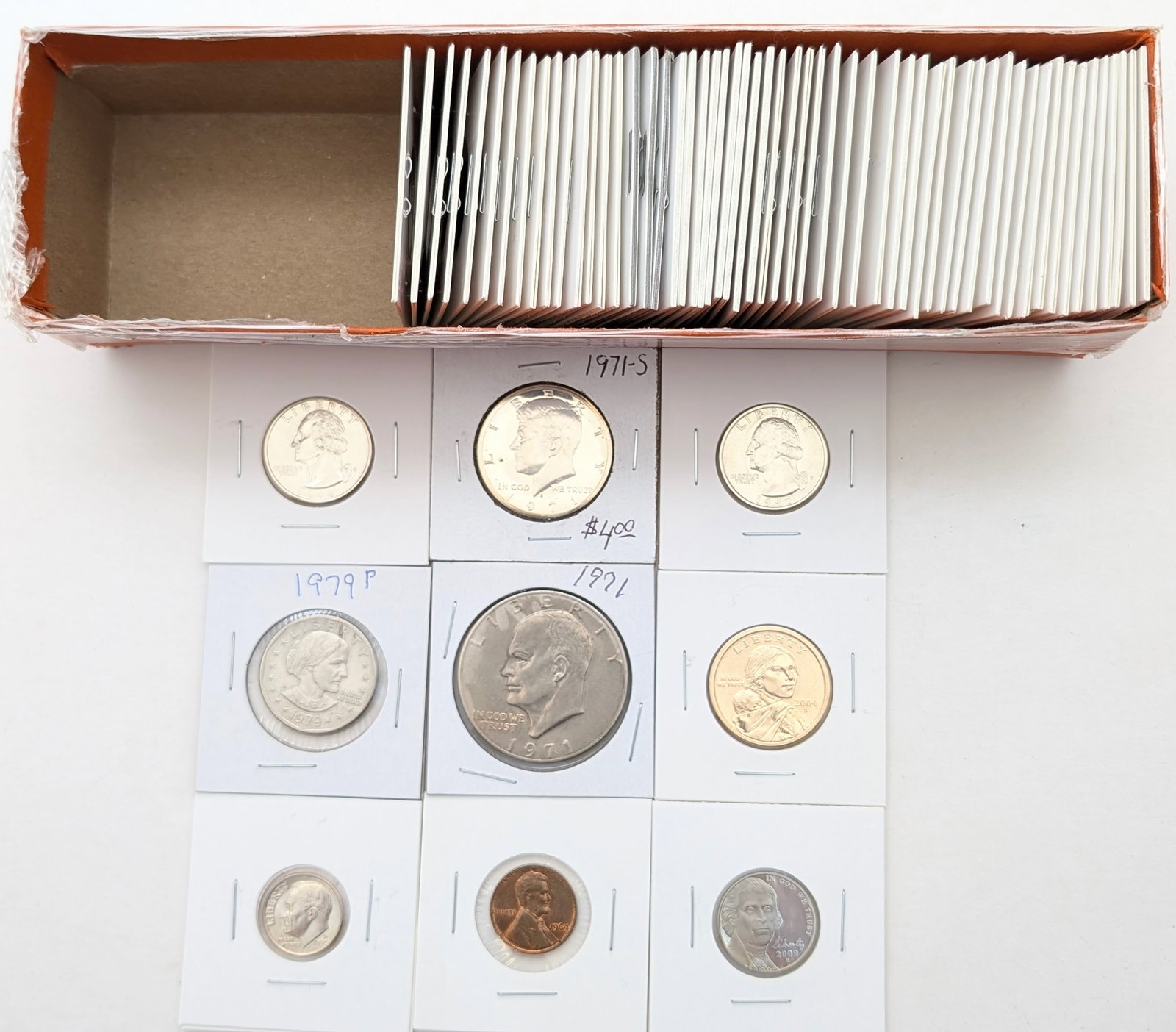 Large Lot of 60+ FIipped US Coins - JFK, Ikes, Washingtons, etc.: Coin
