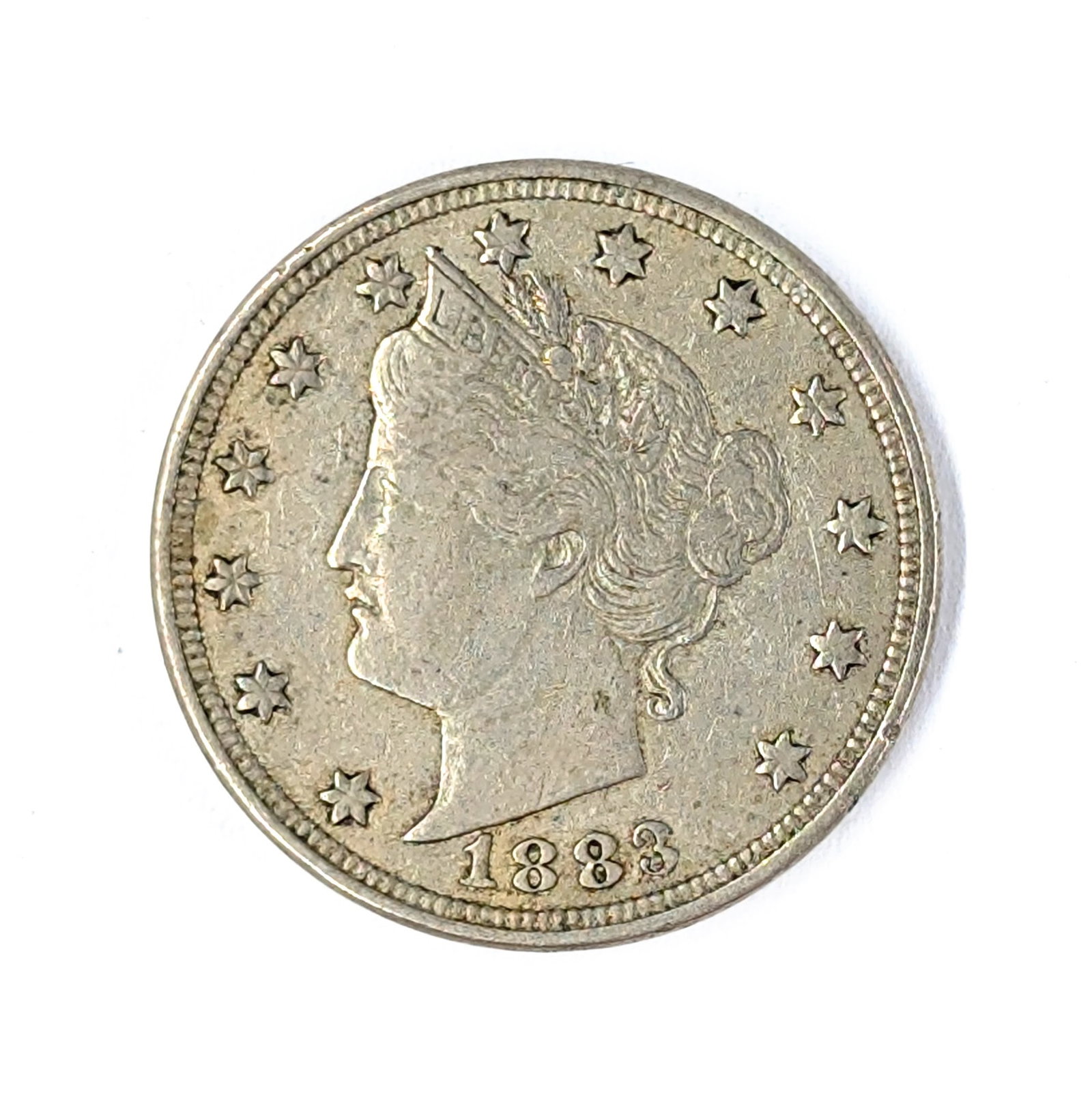 1883 Liberty V Nickel - No 'Cents': First year of issue